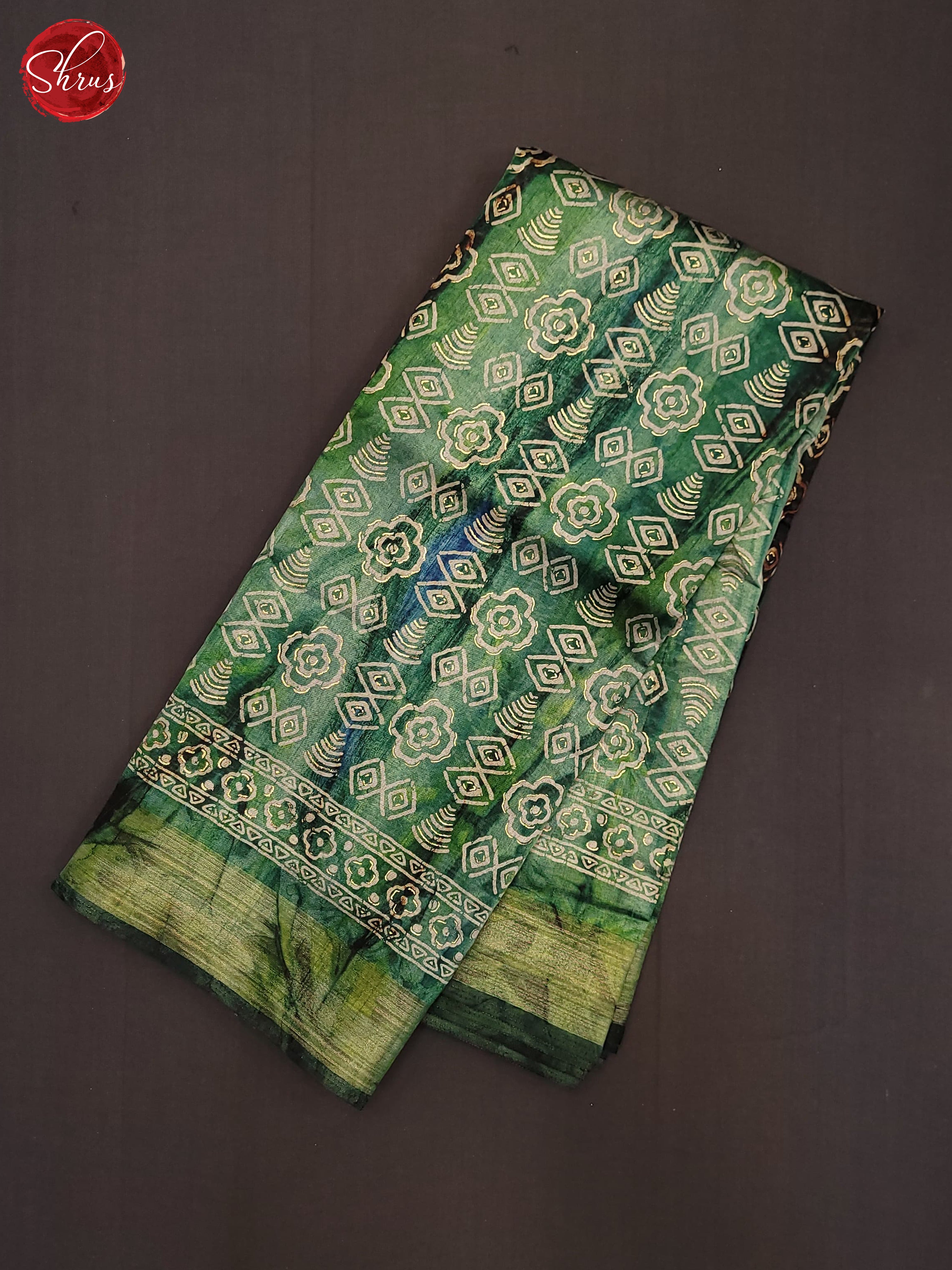 Green(Single Tone)- Semi Matka Saree - Shop on ShrusEternity.com
