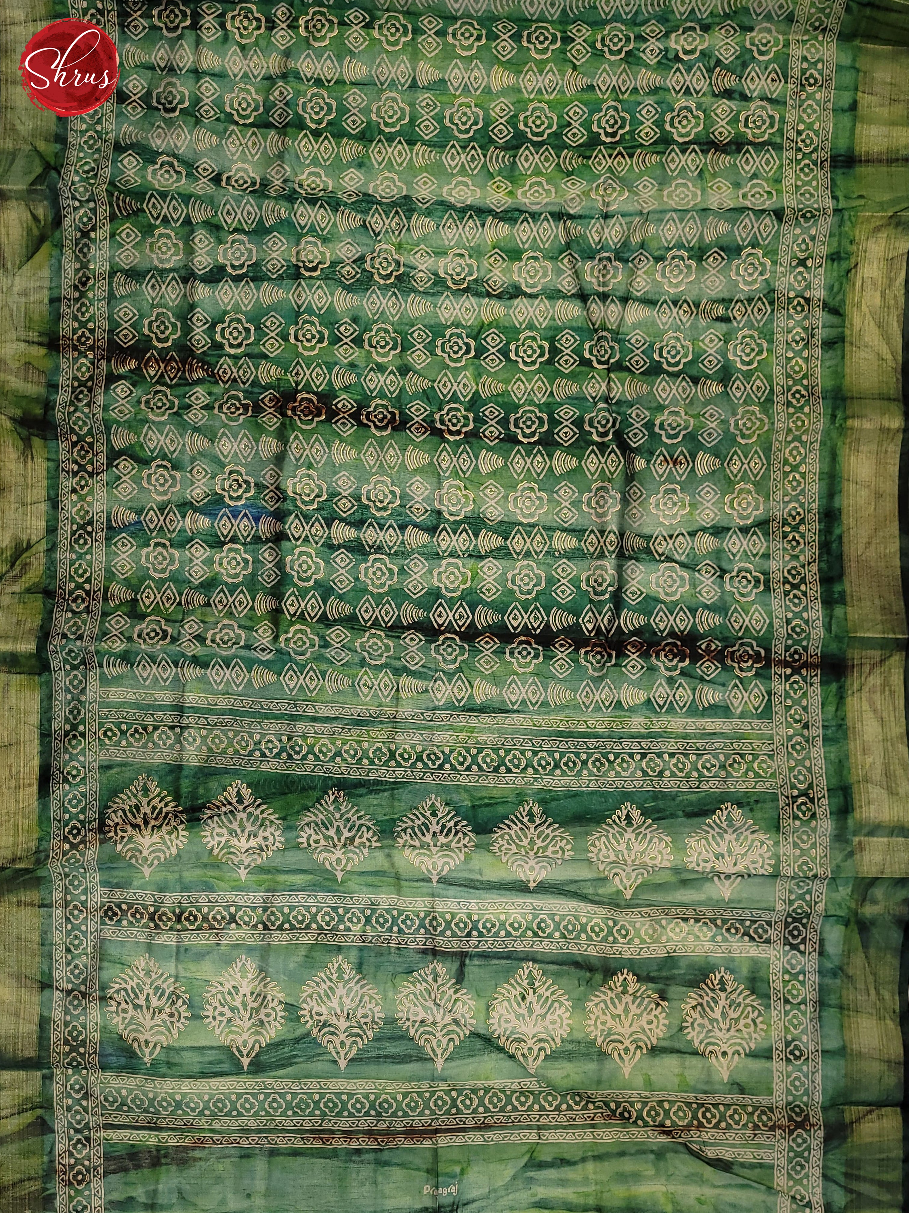 Green(Single Tone)- Semi Matka Saree - Shop on ShrusEternity.com