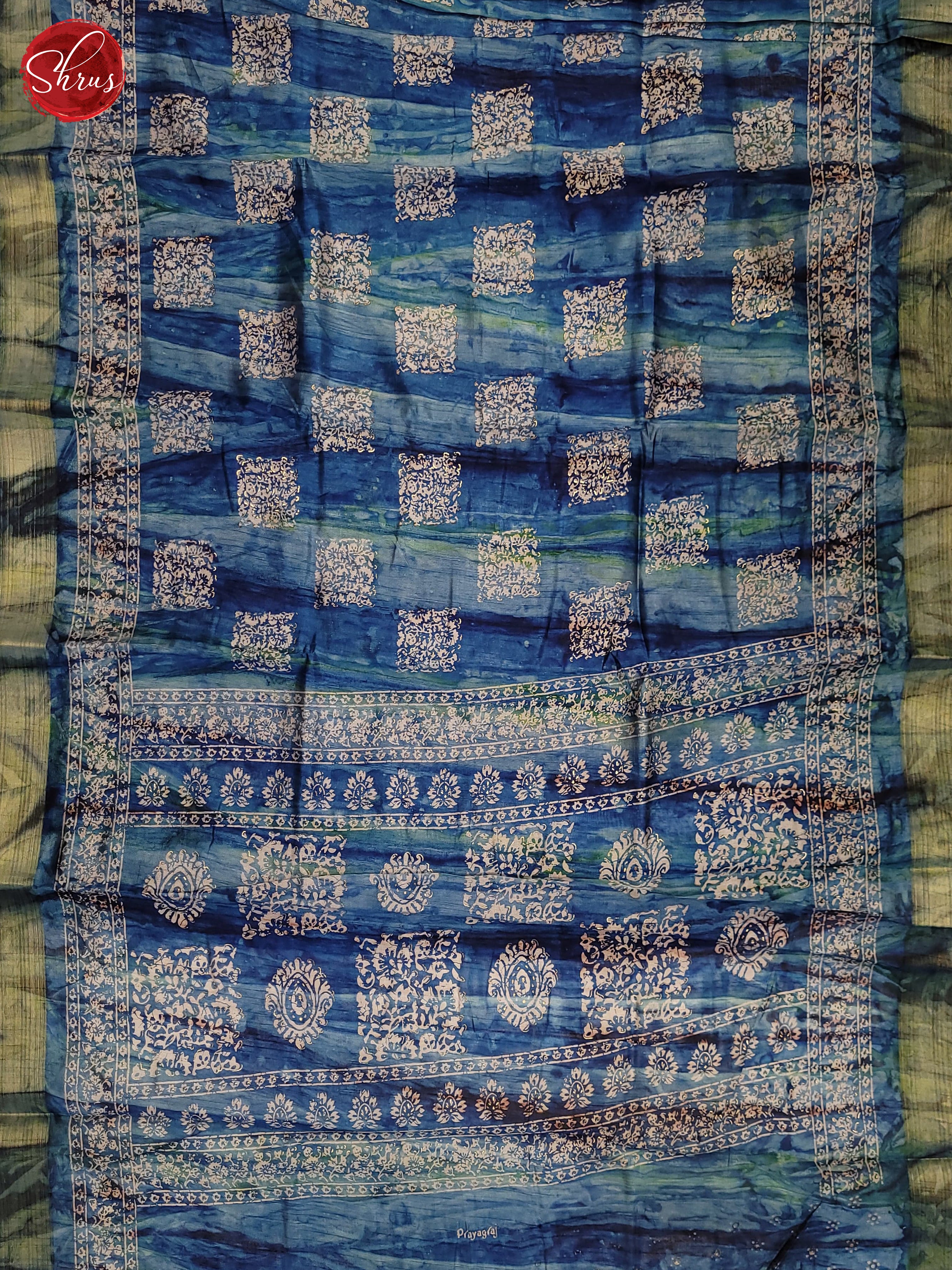 Blue(Single Tone) - Semi Matka Saree - Shop on ShrusEternity.com