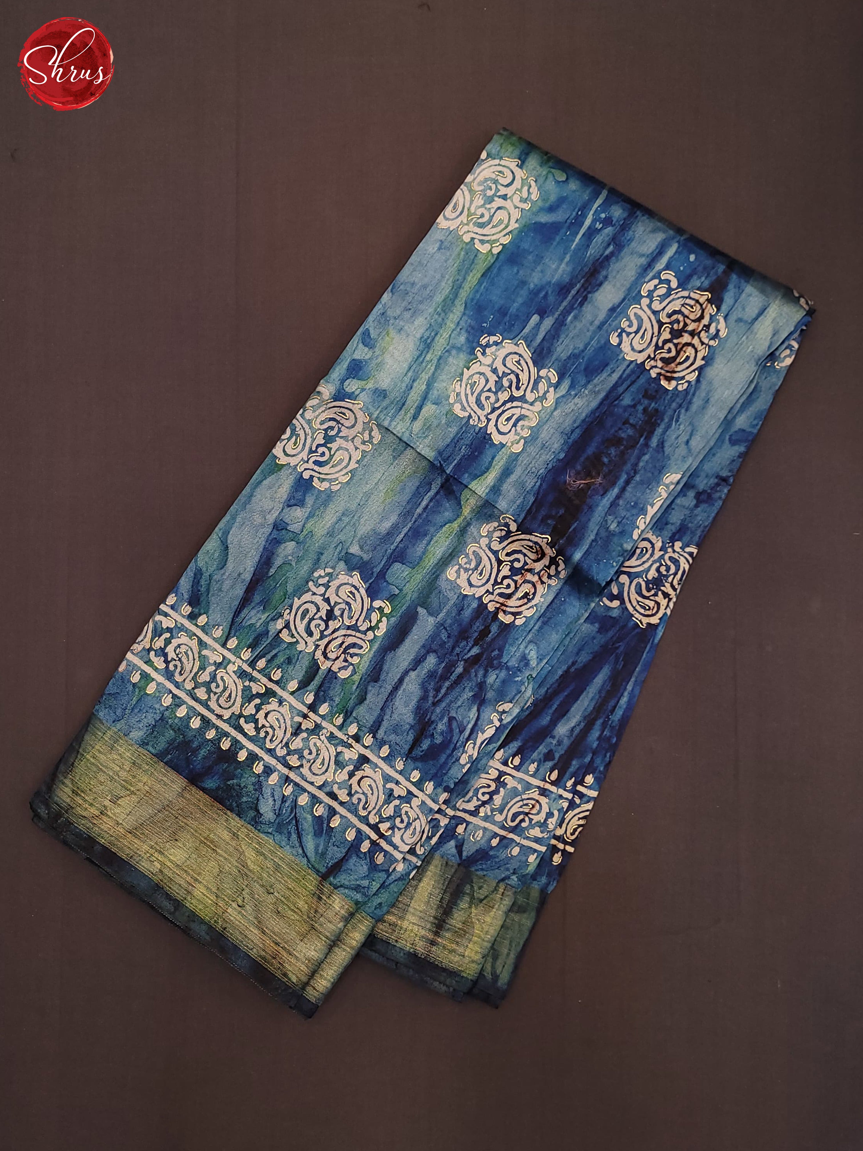 Blue(Single Tone) - Semi Matka Saree - Shop on ShrusEternity.com