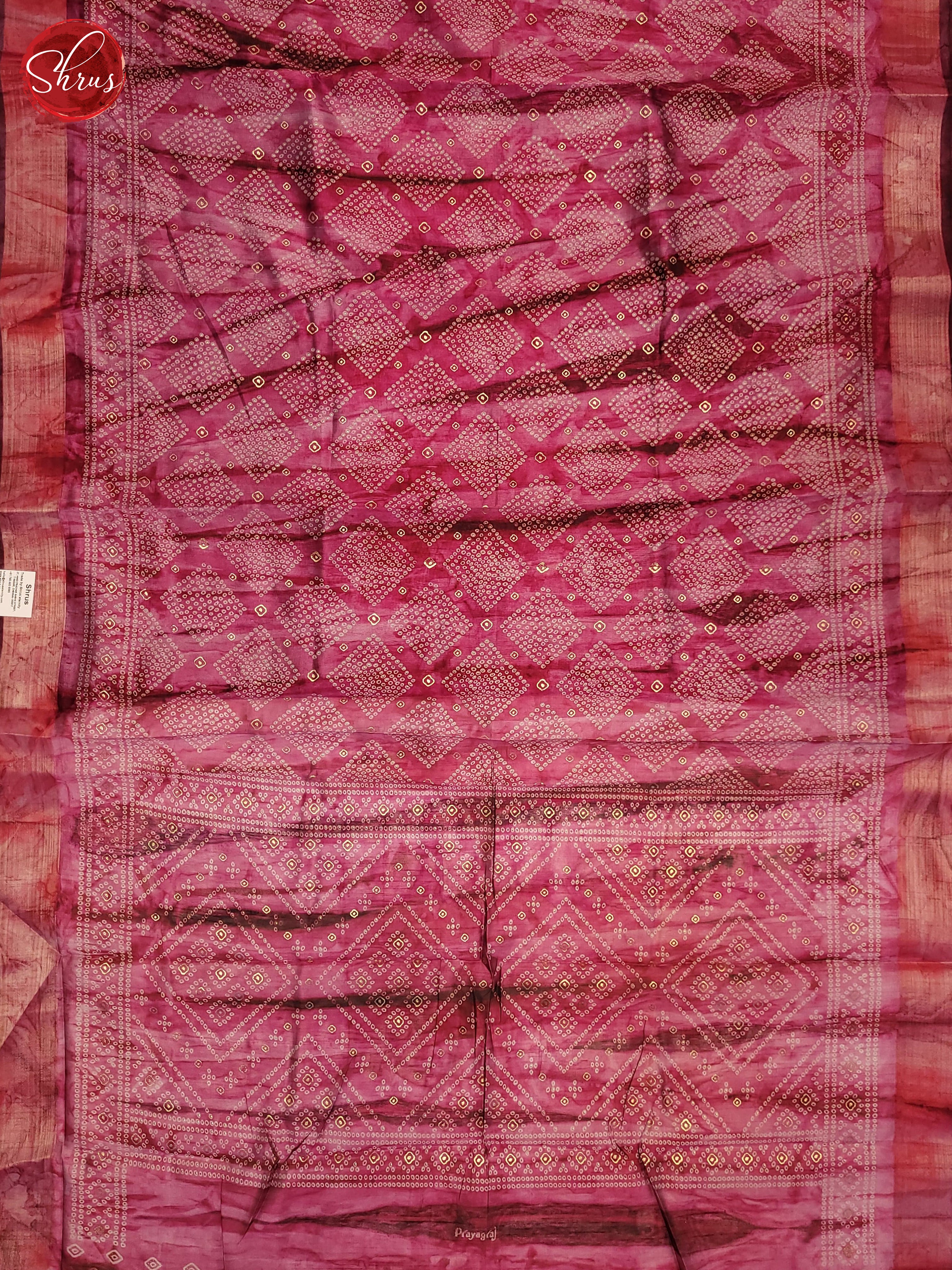 Pink(Single Tone) - Semi Matka Saree - Shop on ShrusEternity.com