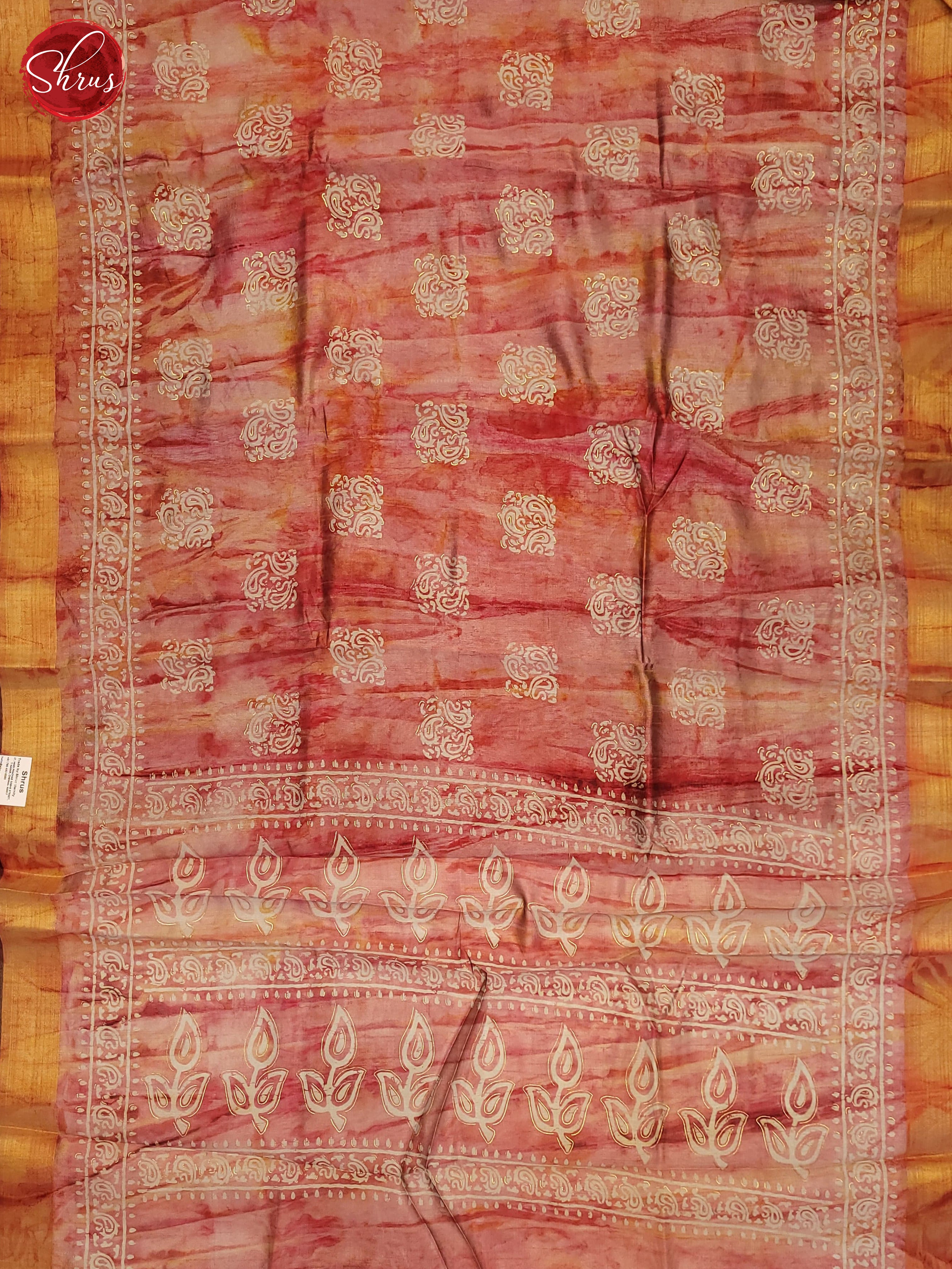 Reddish Pink(Single Tone)- Semi Matka Saree - Shop on ShrusEternity.com