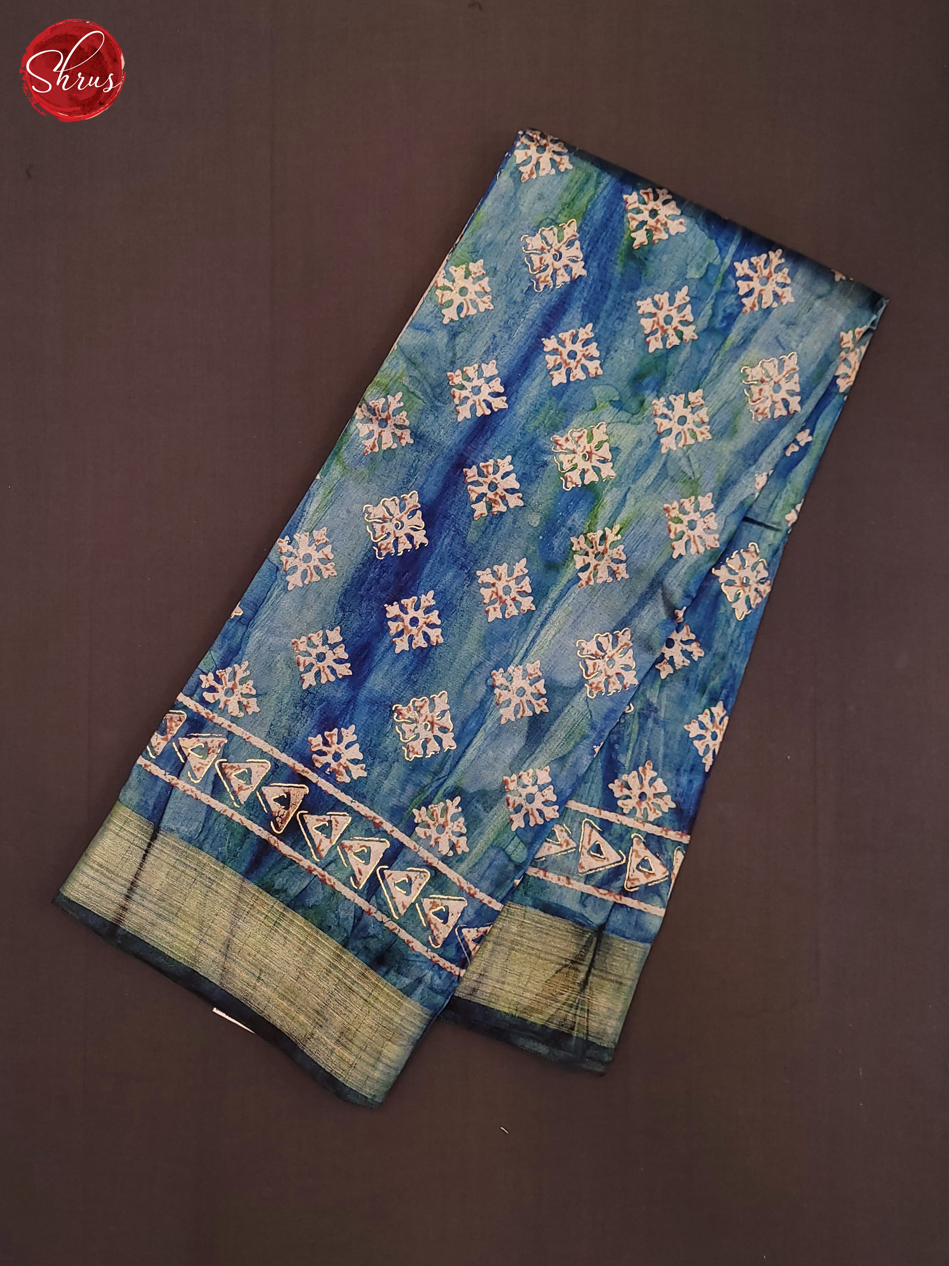 Blue(SIngle Tone) - Semi Matka Saree - Shop on ShrusEternity.com