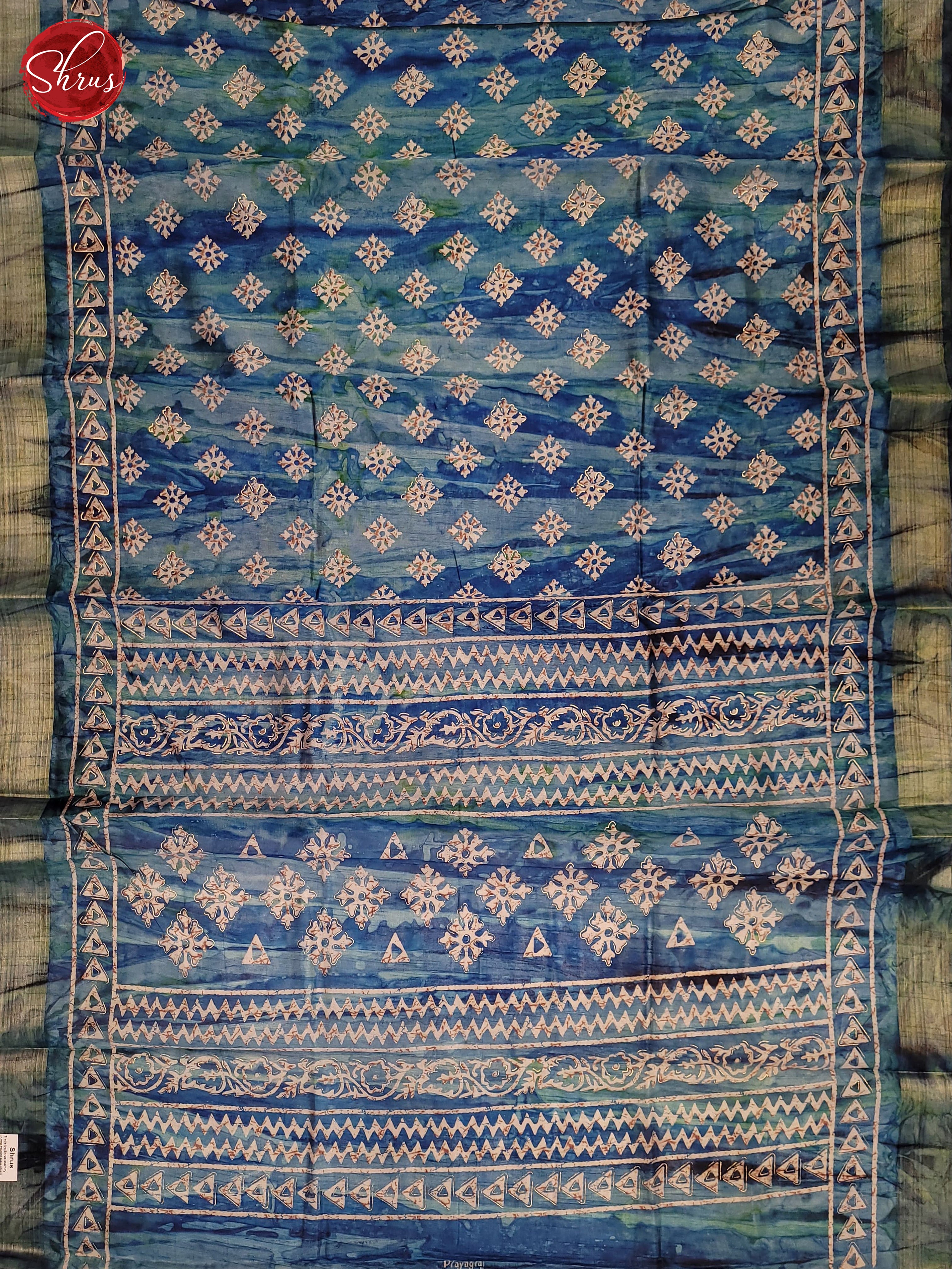 Blue(SIngle Tone) - Semi Matka Saree - Shop on ShrusEternity.com