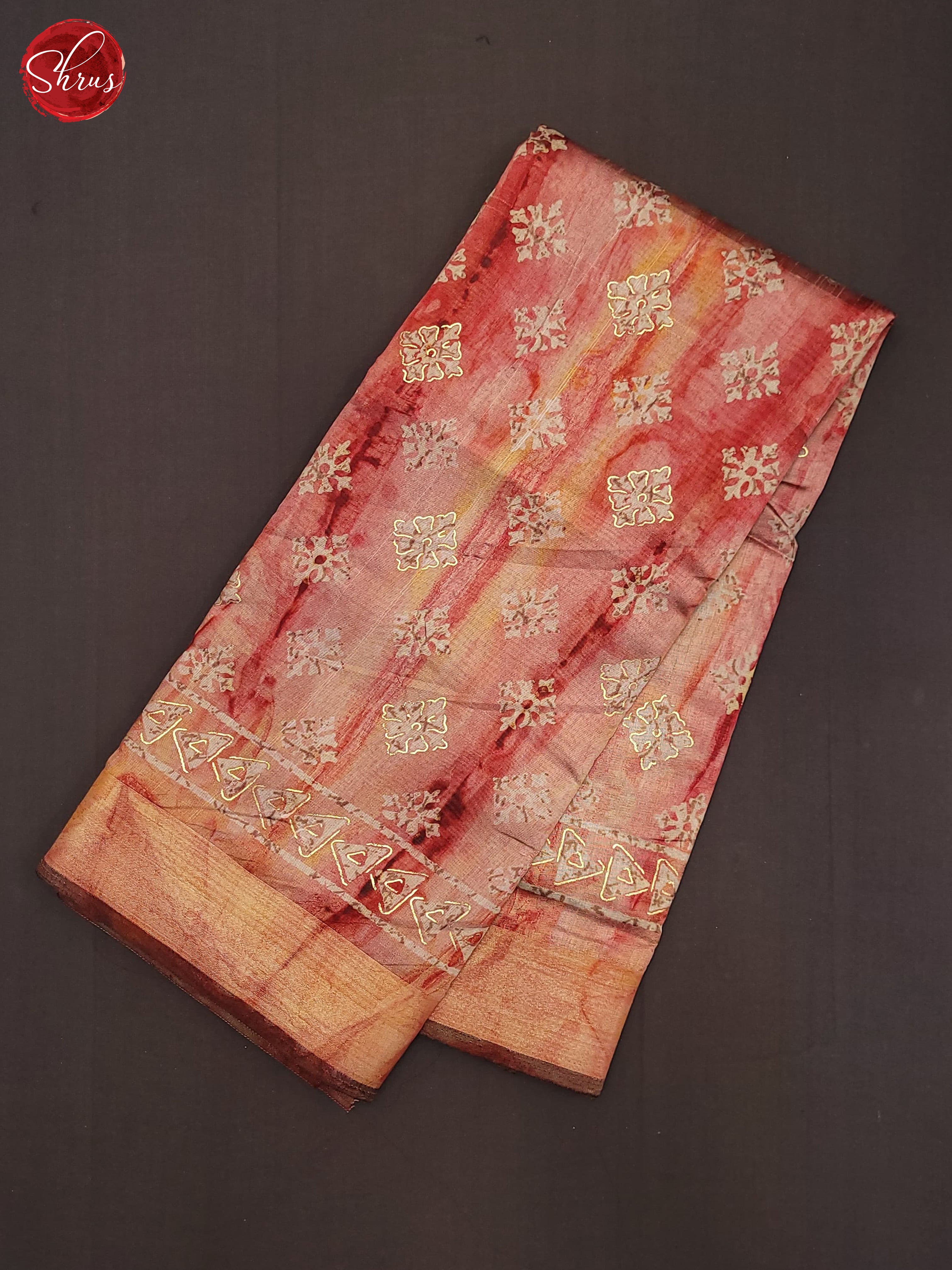 Peachish Pink(Single Tone)- Semi Matka Saree - Shop on ShrusEternity.com