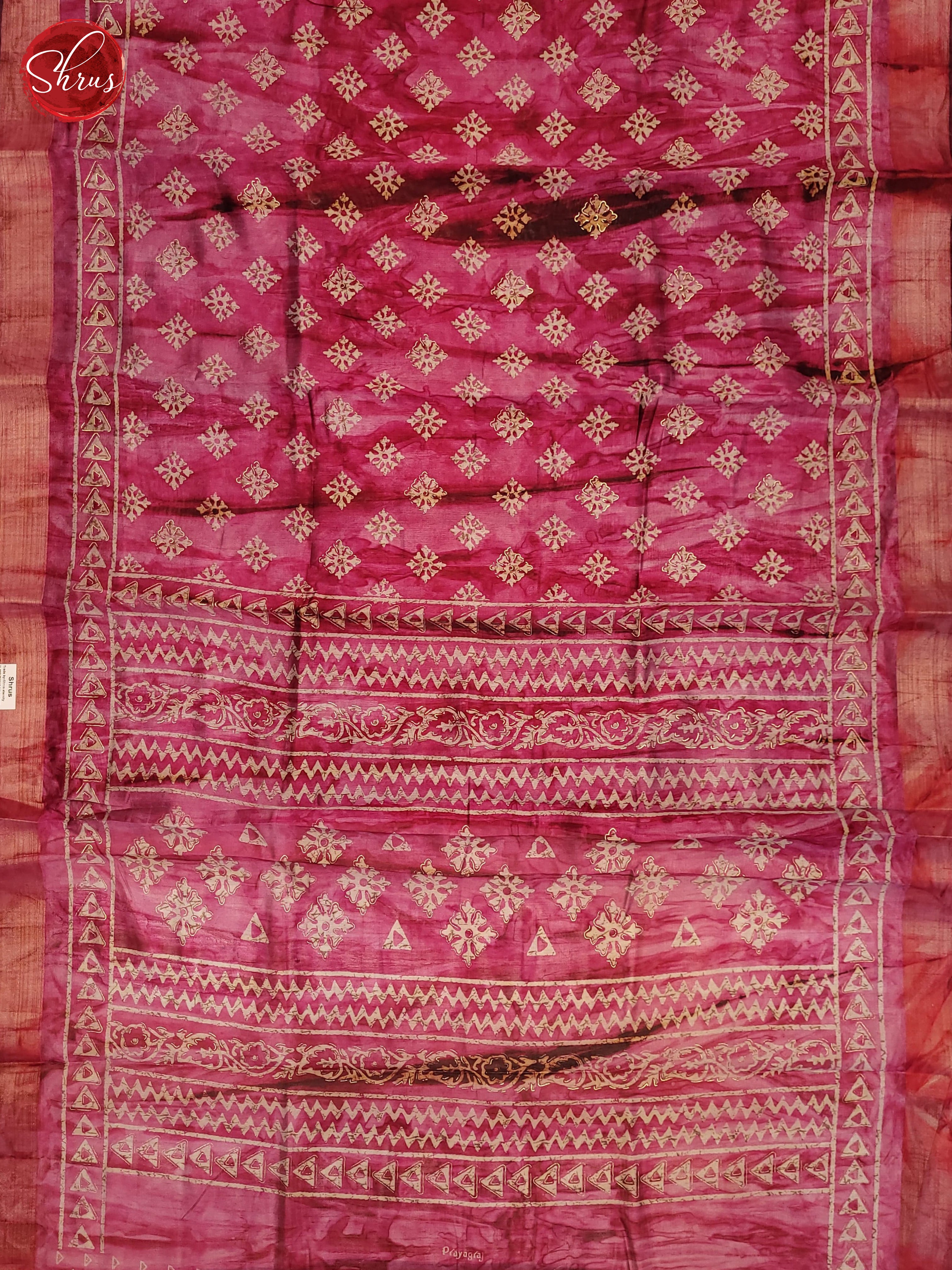Pink(SIngle Tone) - Semi Matka Saree - Shop on ShrusEternity.com