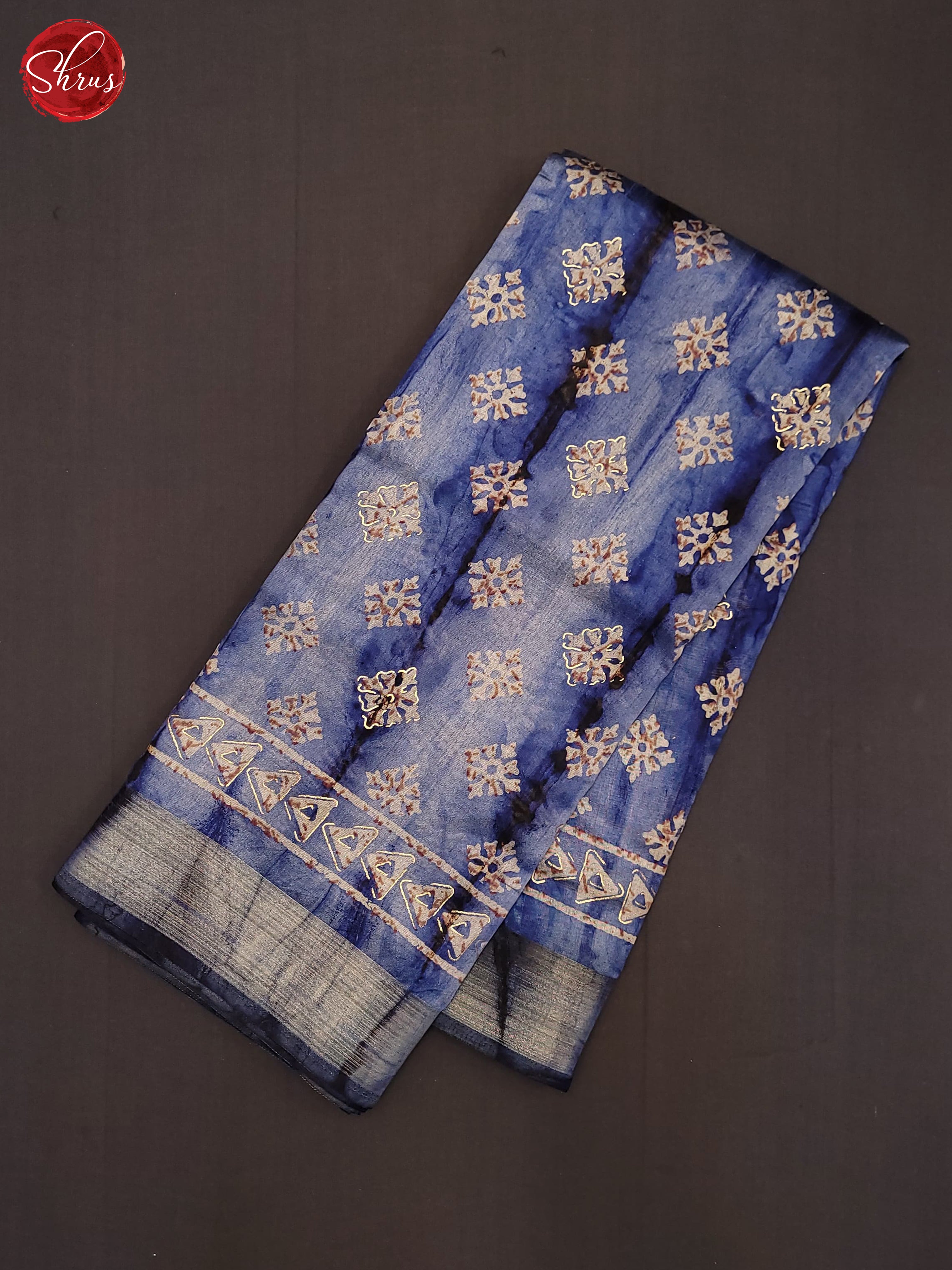Blue(Single Tone)- Semi Matka Saree - Shop on ShrusEternity.com