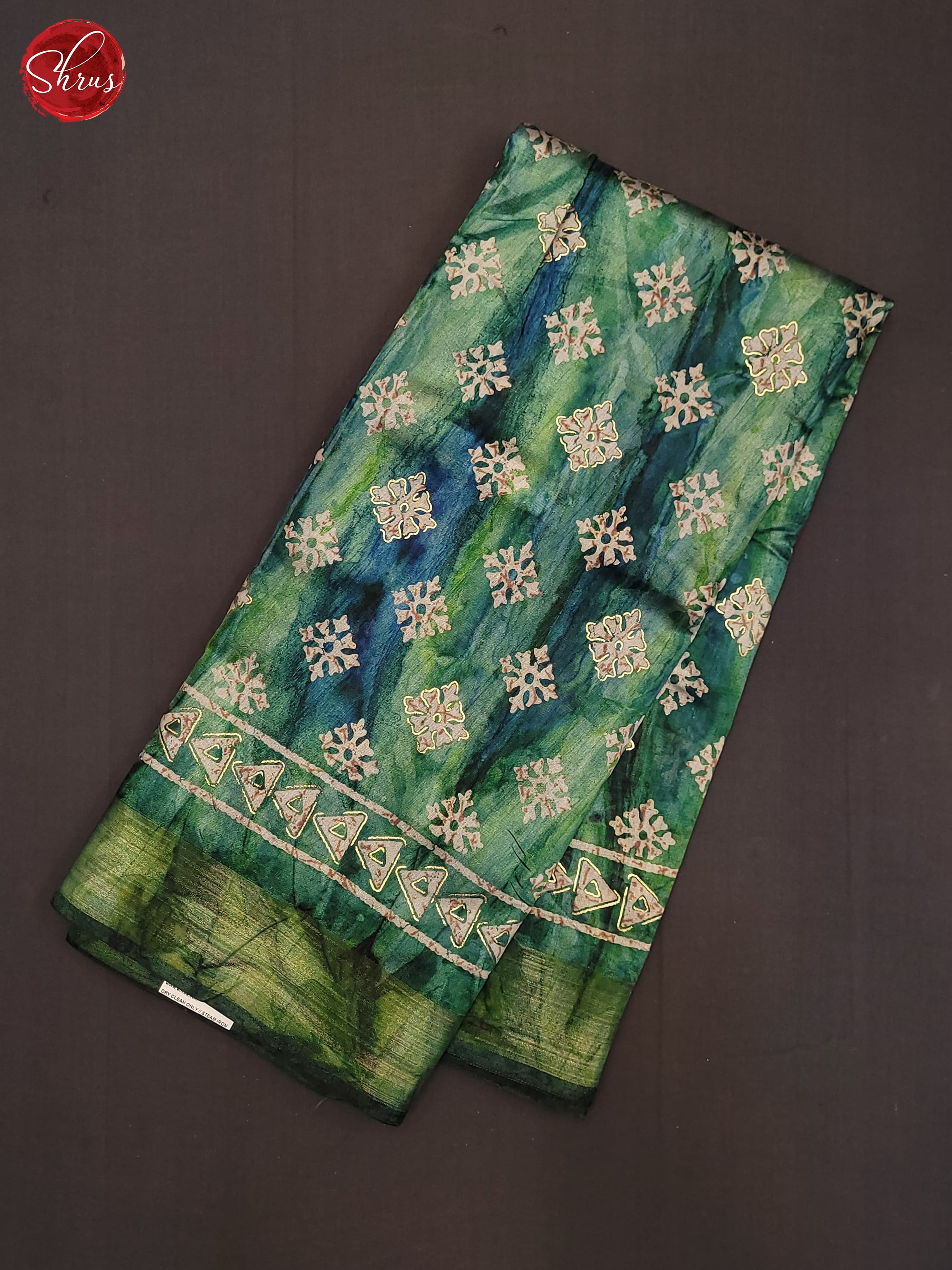 Green(SIngle Tone) - Semi Matka Saree - Shop on ShrusEternity.com
