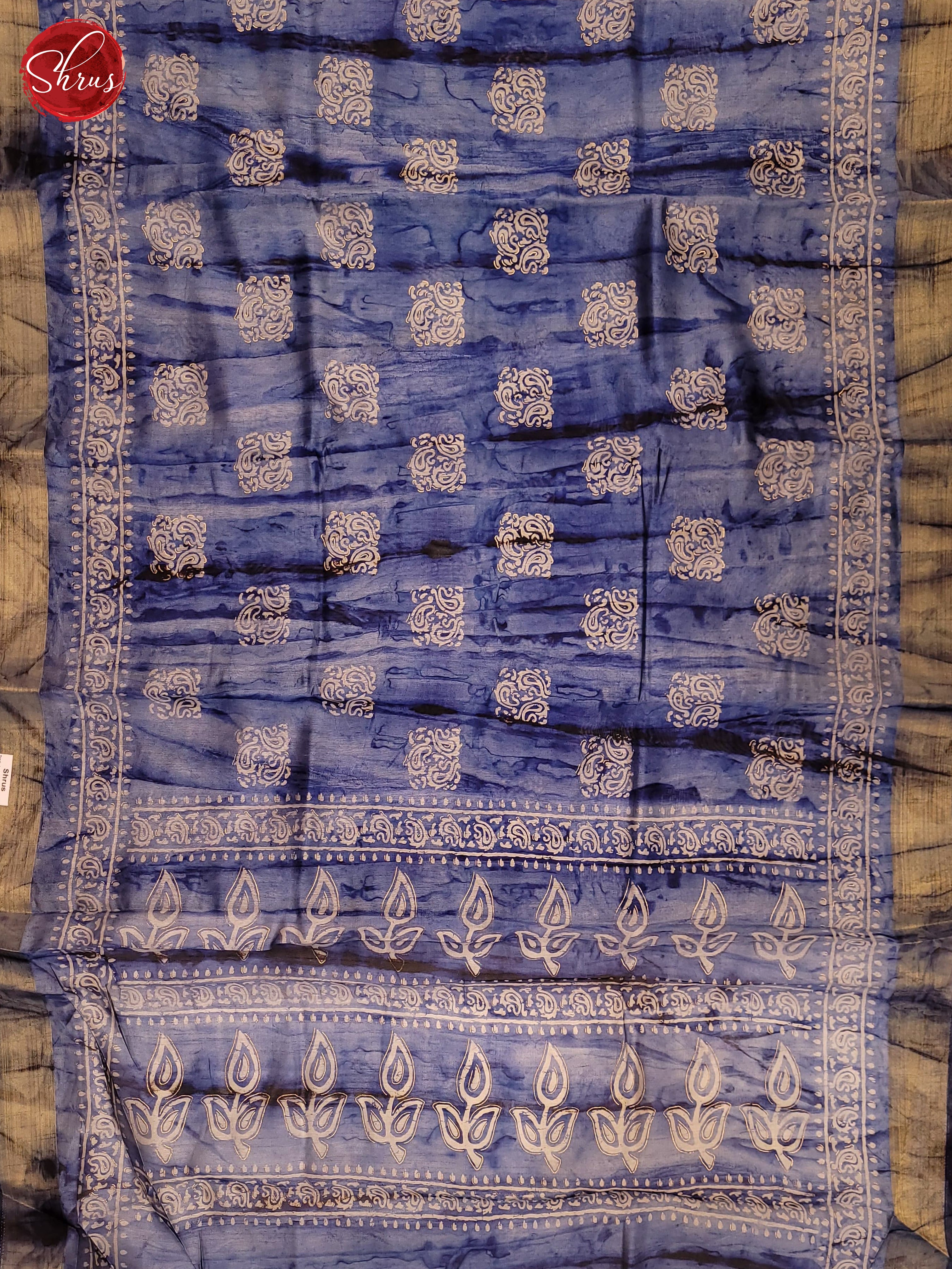 Blue(Single Tone) - Semi Matka Saree - Shop on ShrusEternity.com