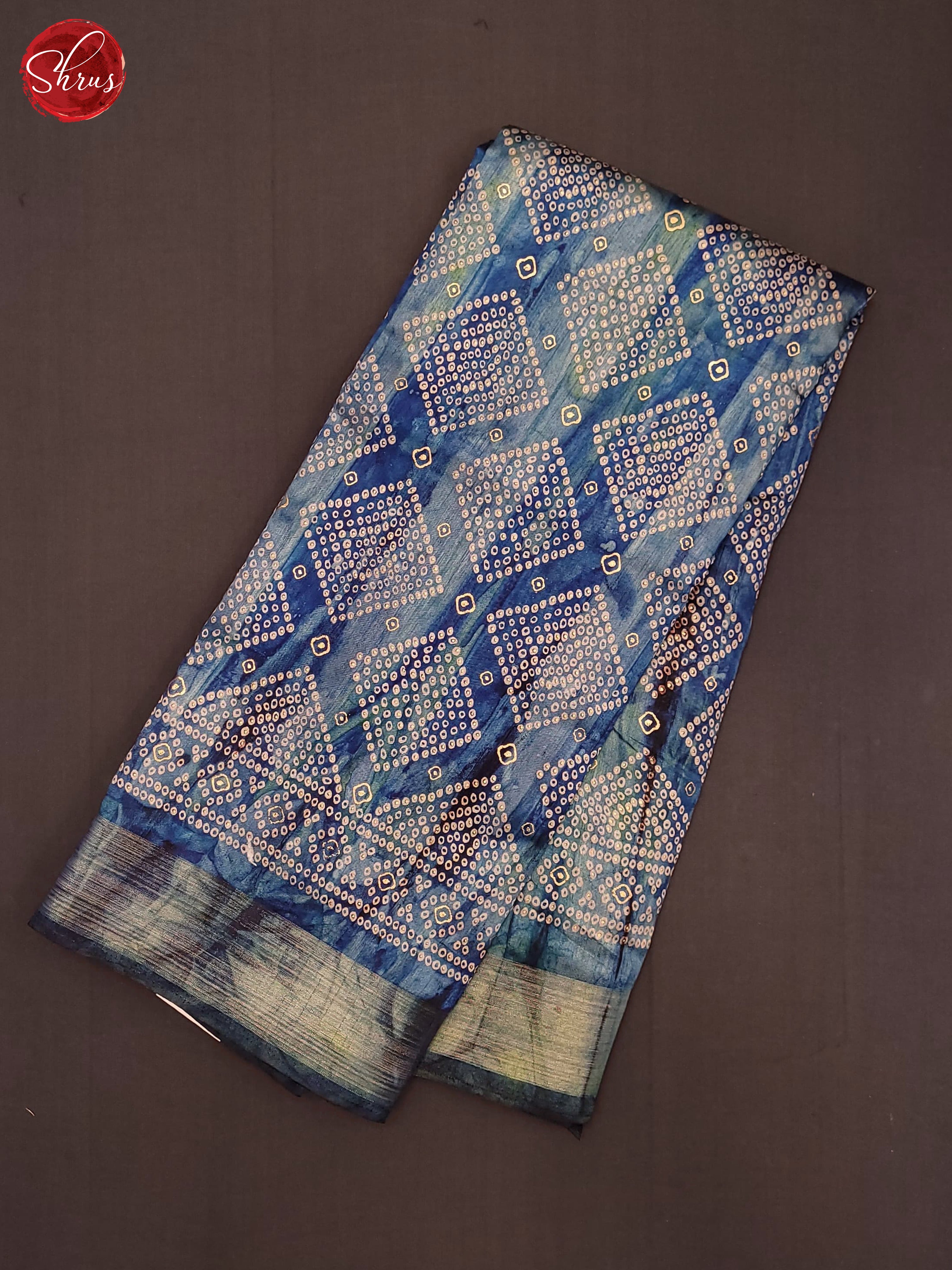 Blue(Single tone) - Semi Matka Saree - Shop on ShrusEternity.com