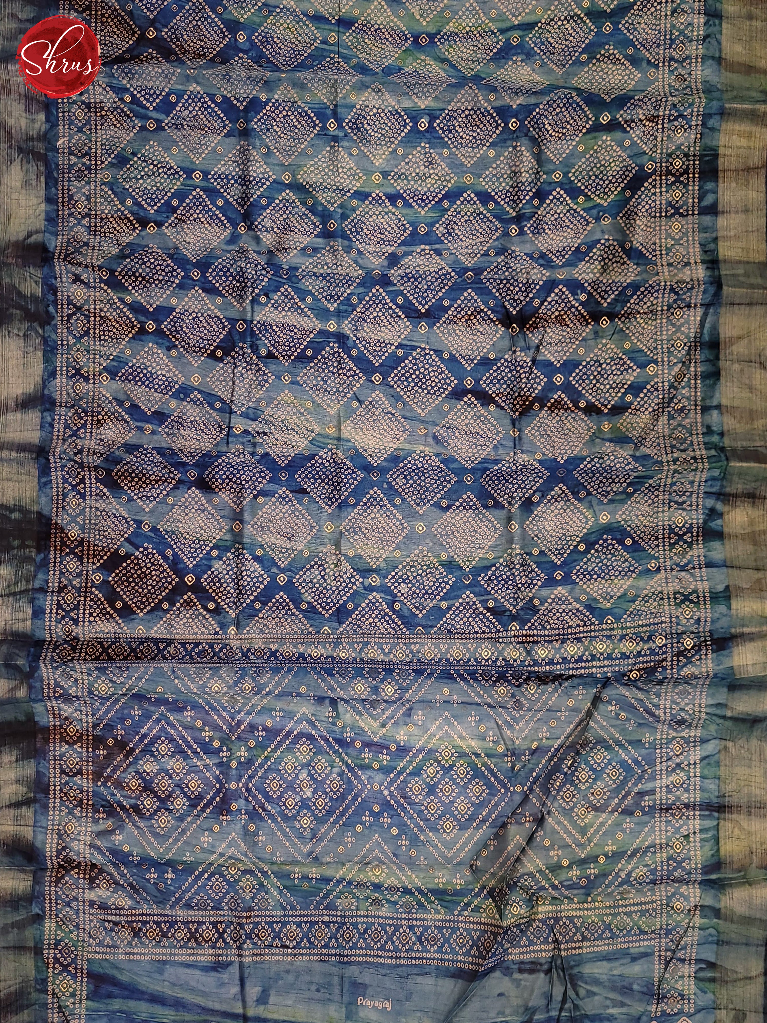Blue(Single tone) - Semi Matka Saree - Shop on ShrusEternity.com