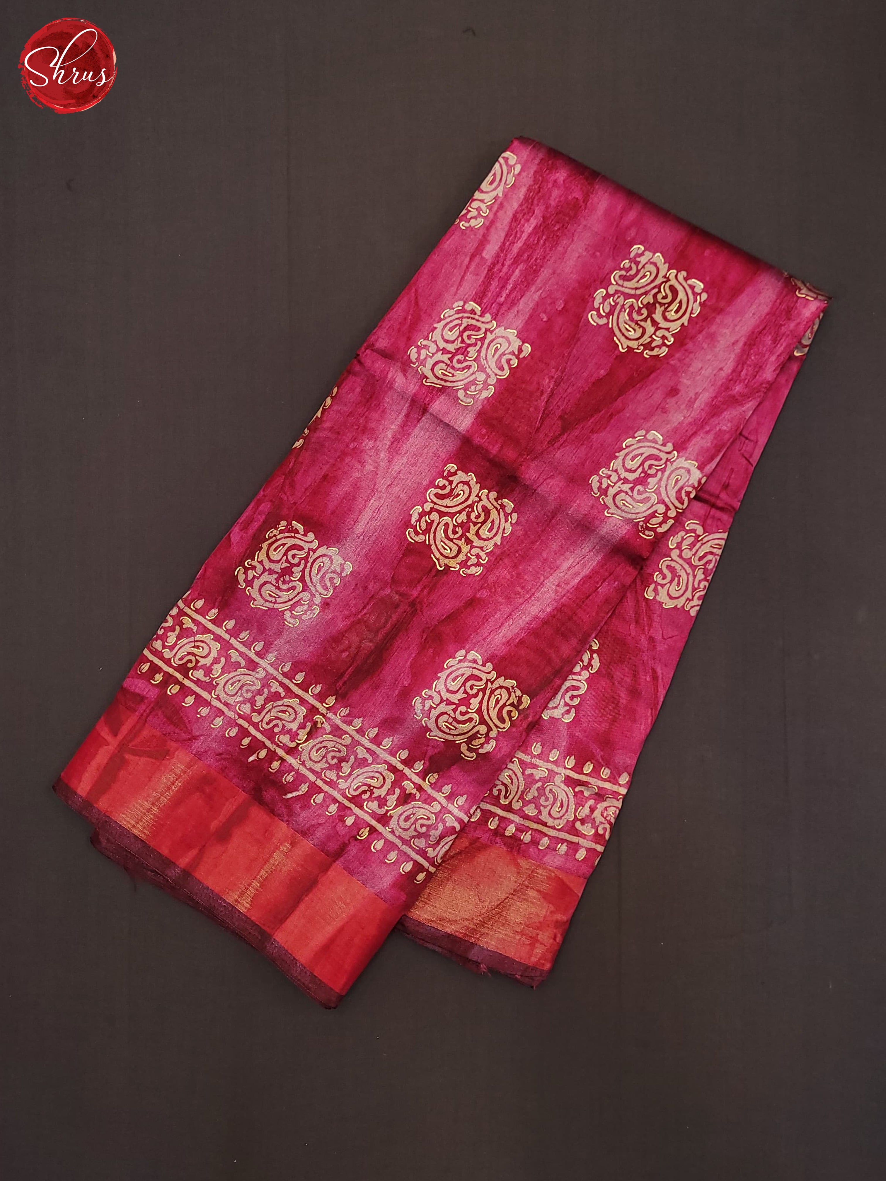 Pink(SIngle Tone)- Semi Matka Saree - Shop on ShrusEternity.com