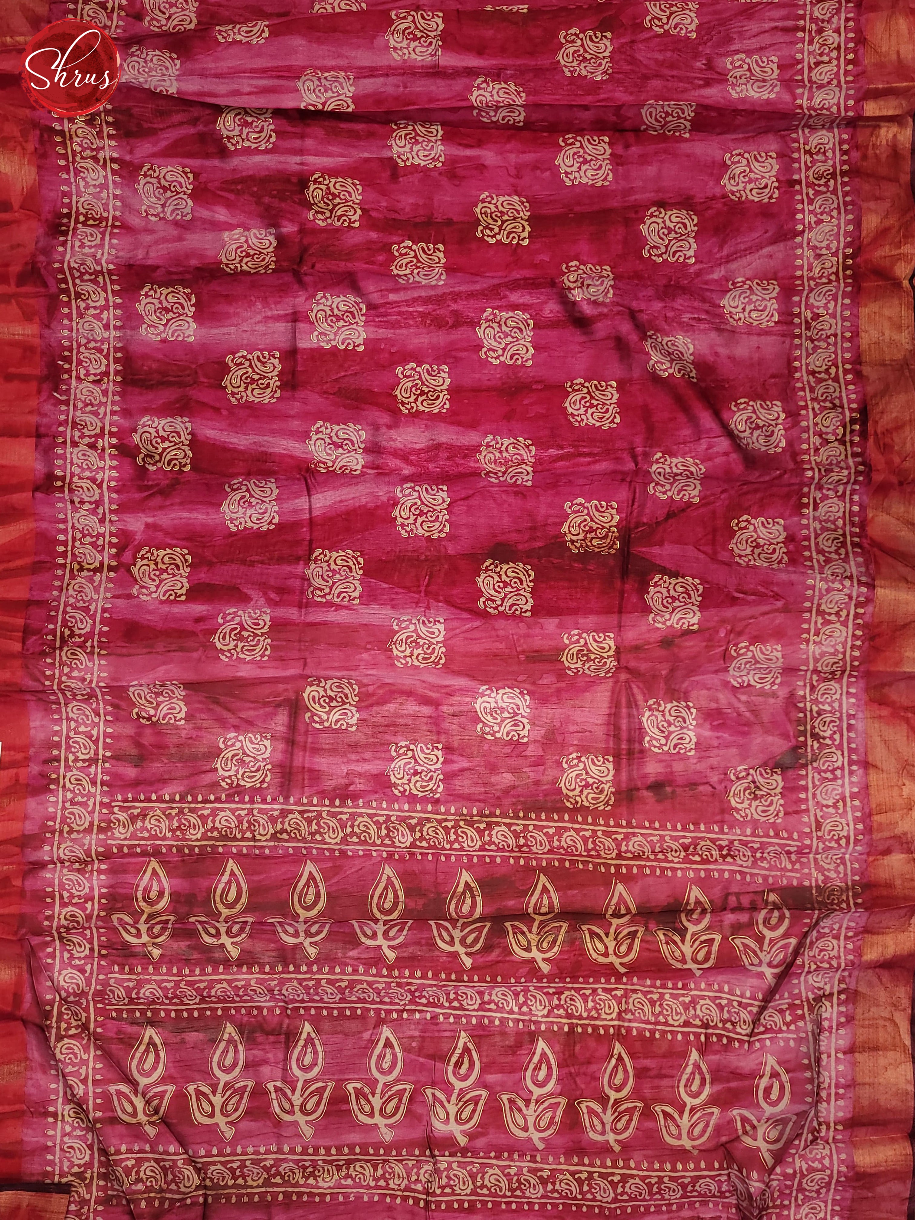 Pink(SIngle Tone)- Semi Matka Saree - Shop on ShrusEternity.com