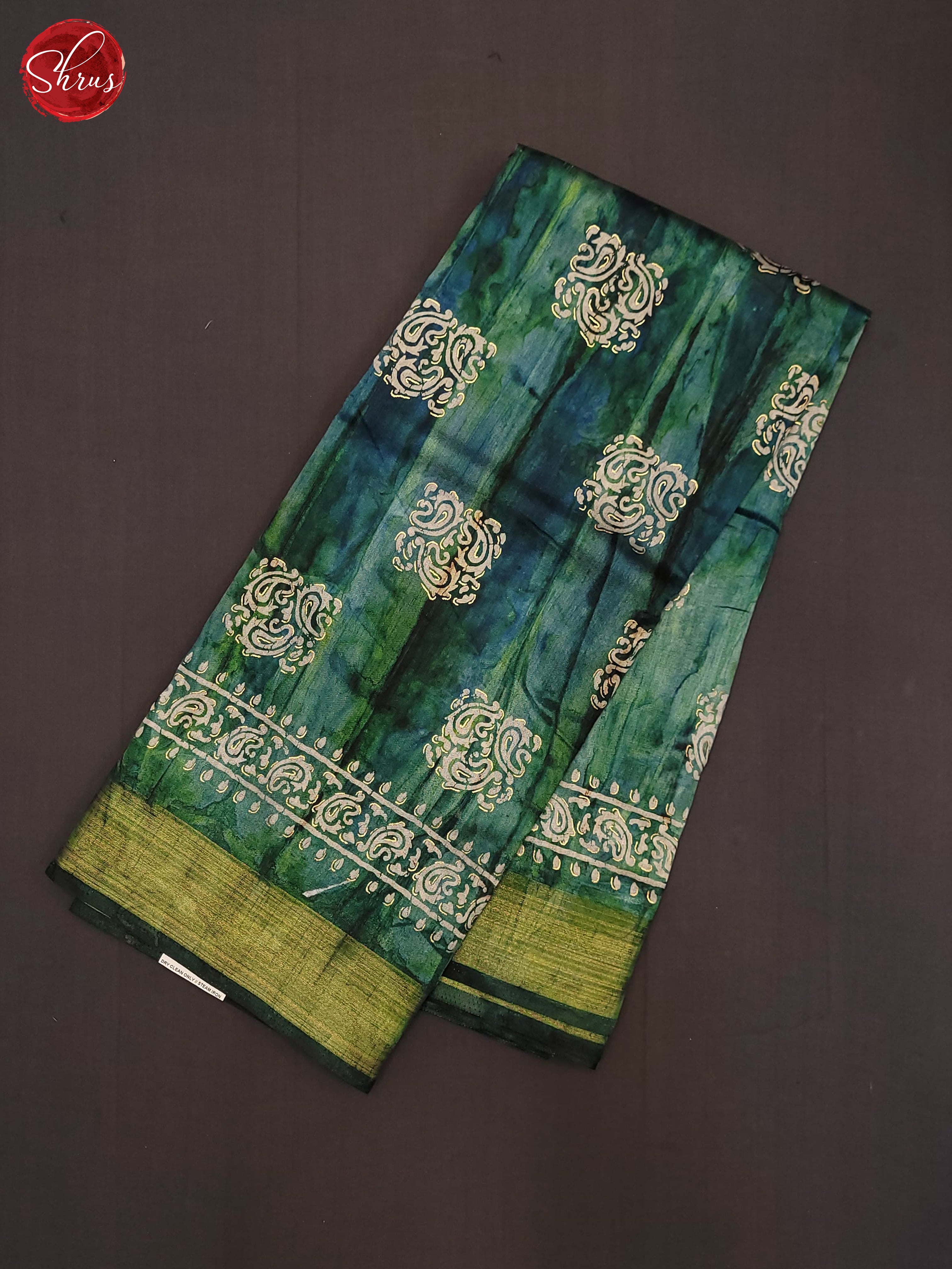 Green(SIngle Tone)- Semi Matka Saree - Shop on ShrusEternity.com