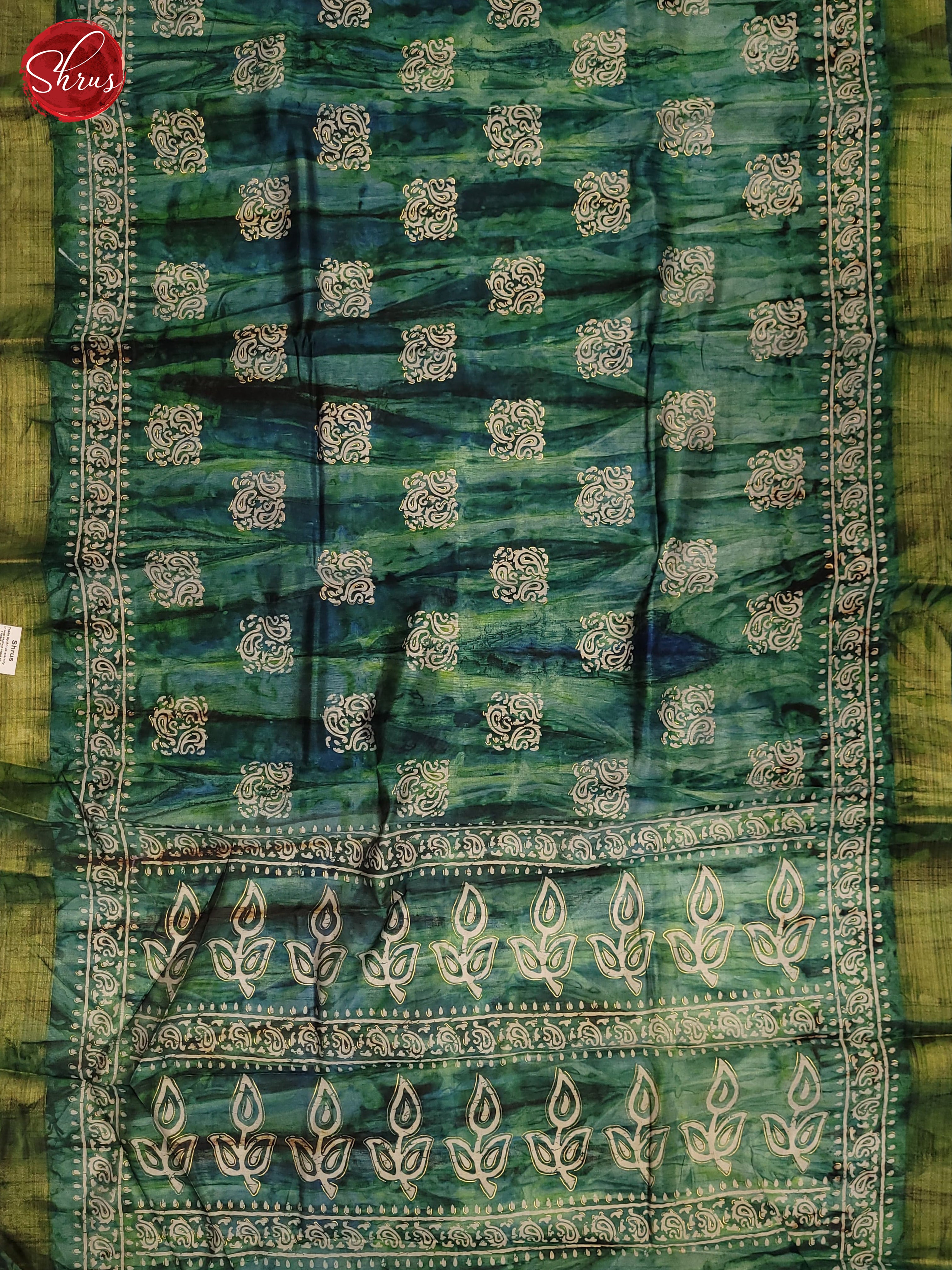 Green(SIngle Tone)- Semi Matka Saree - Shop on ShrusEternity.com