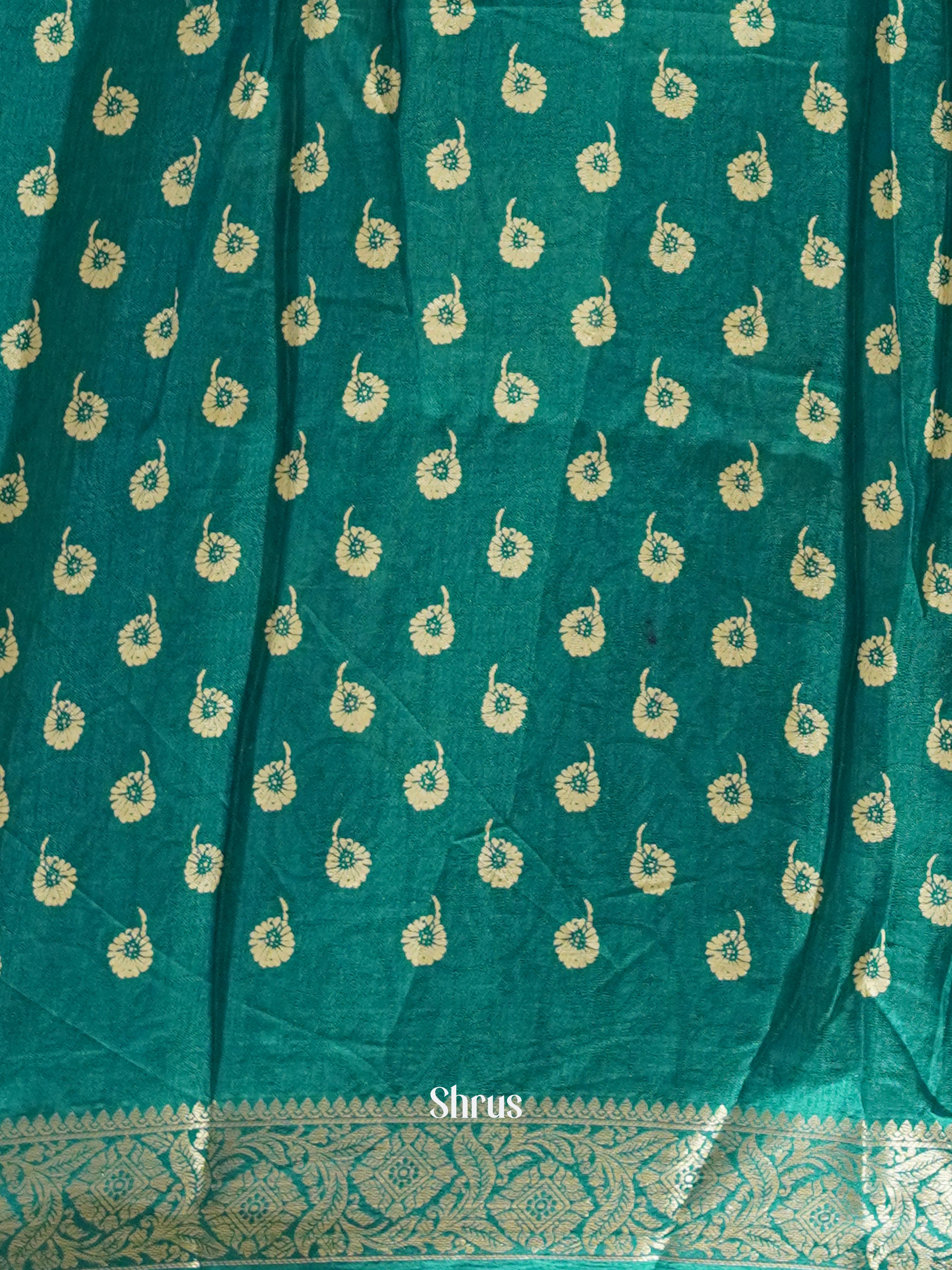 Green(Single tone)- Semi Crepe Saree - Shop on ShrusEternity.com