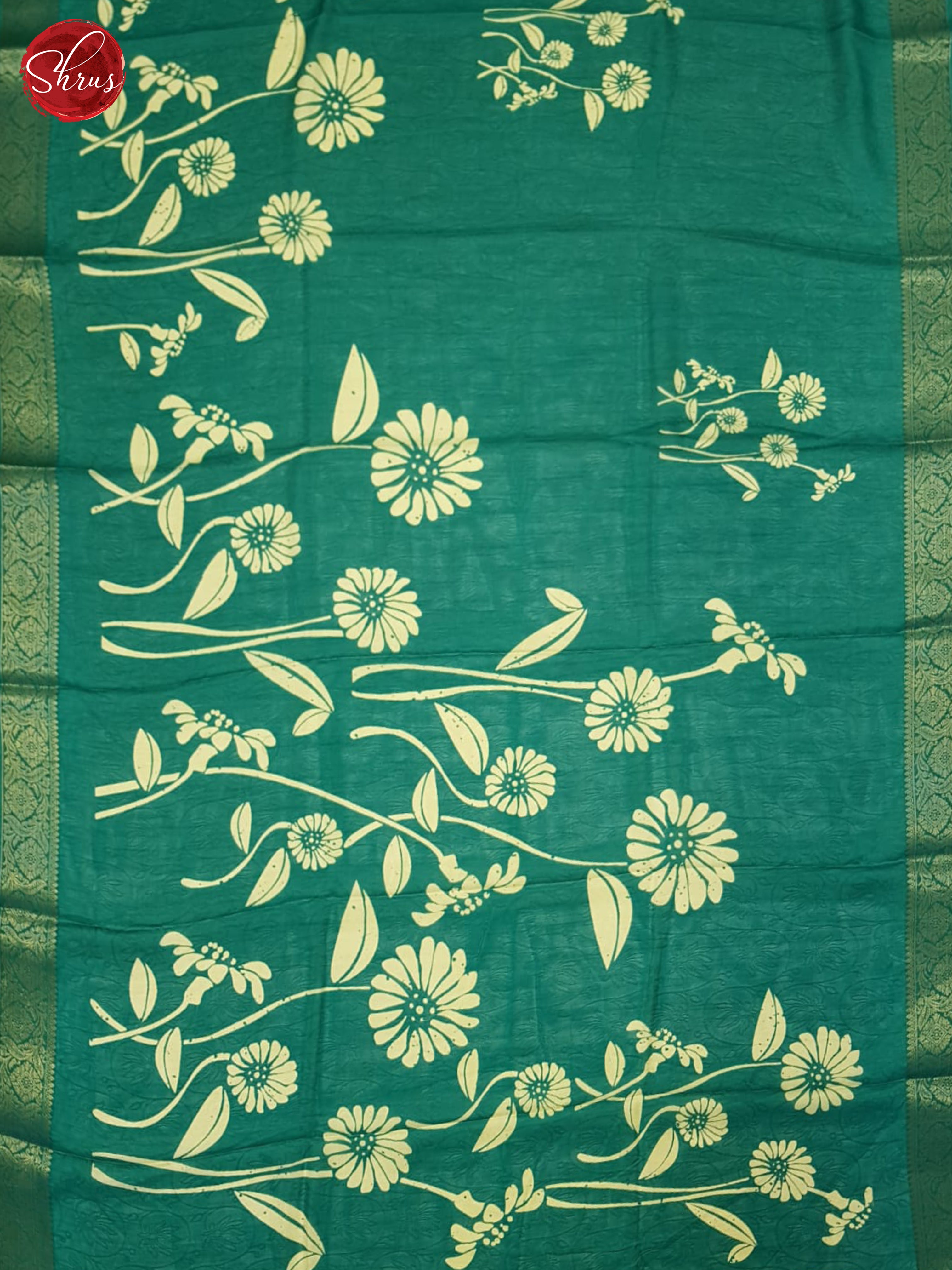 green(Single tone)- Semi Crepe Saree - Shop on ShrusEternity.com