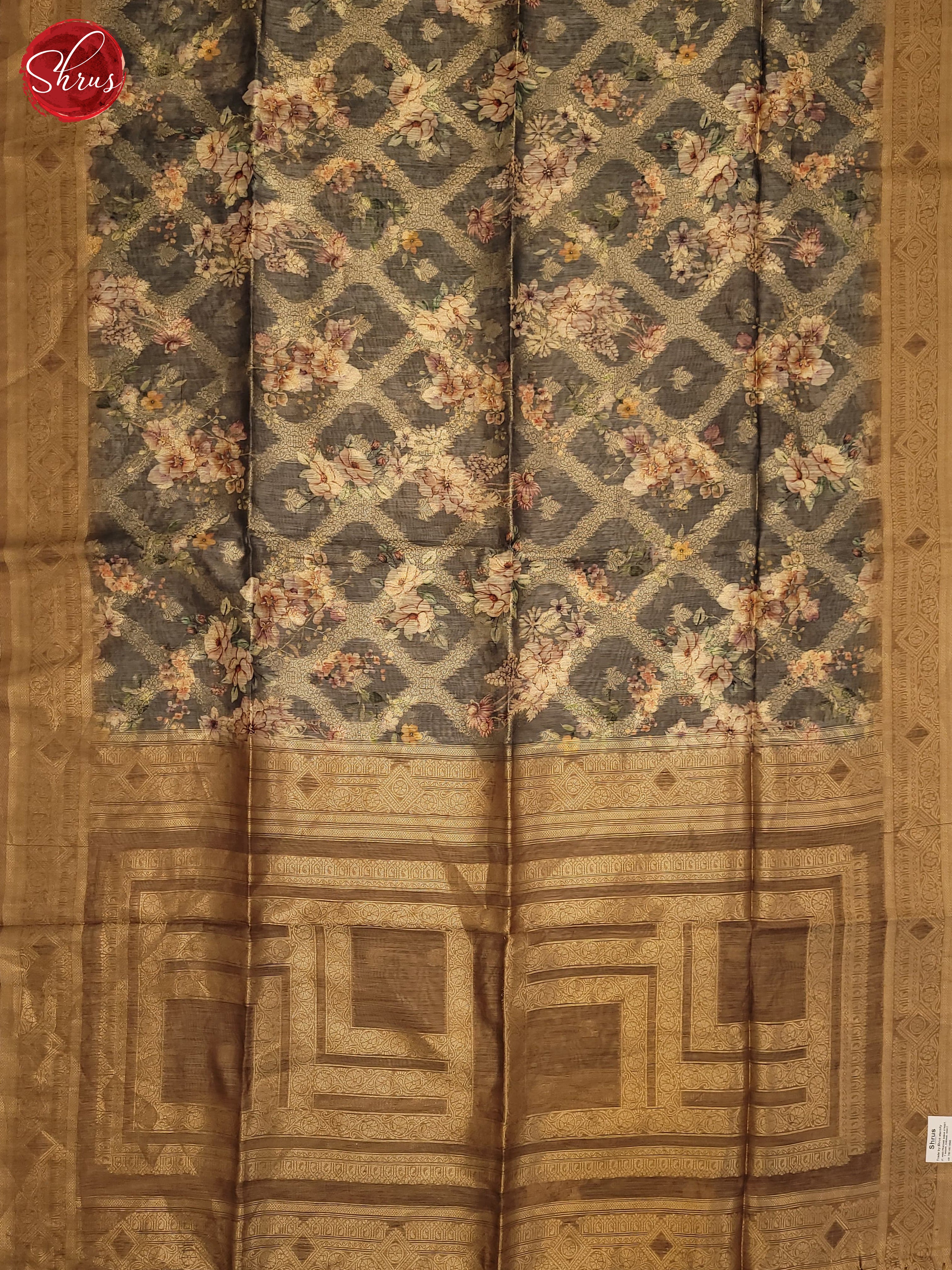 Grey &Beige - Semi Jute Saree - Shop on ShrusEternity.com