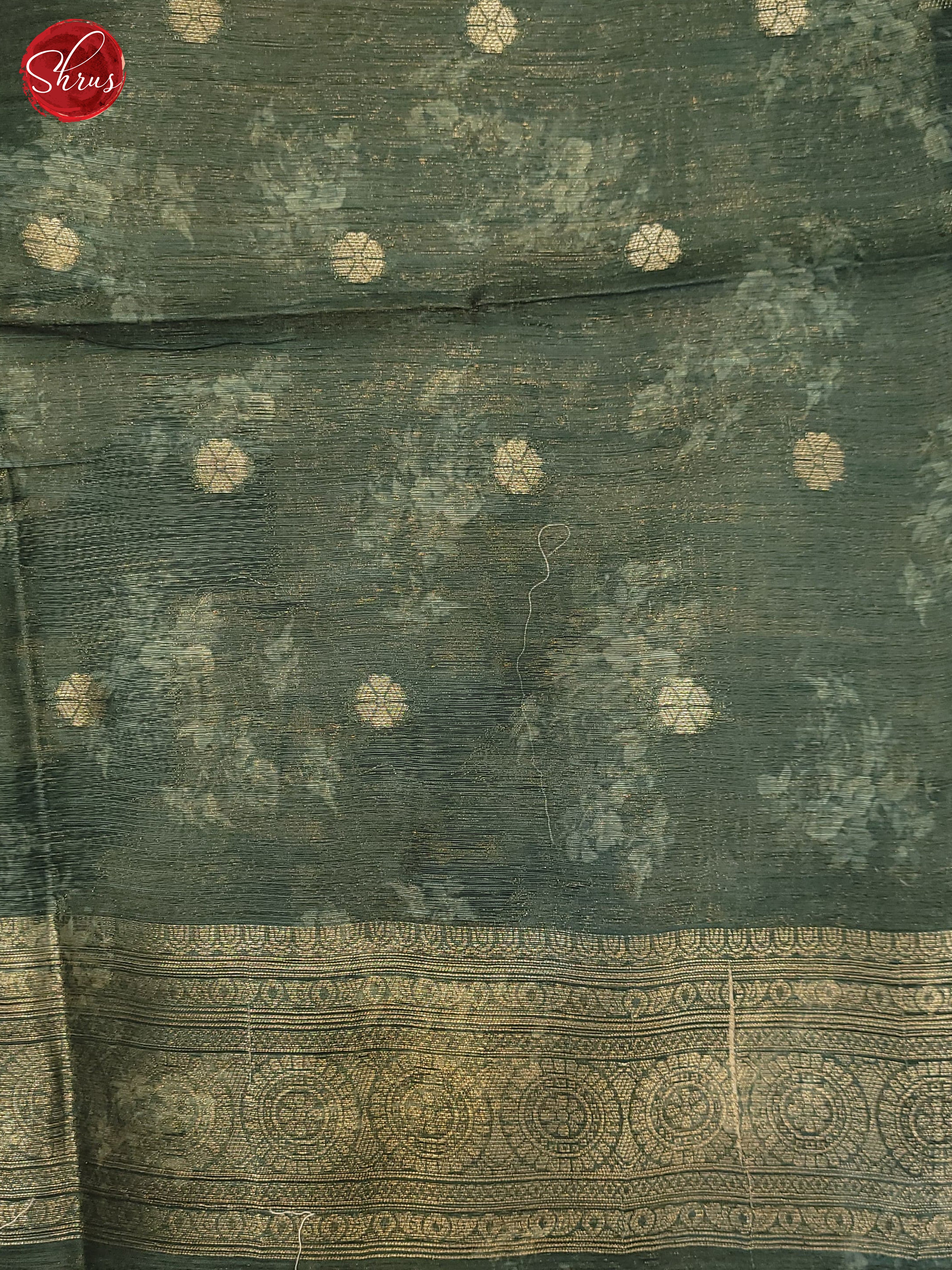 Peach & Green- Semi Jute Saree - Shop on ShrusEternity.com