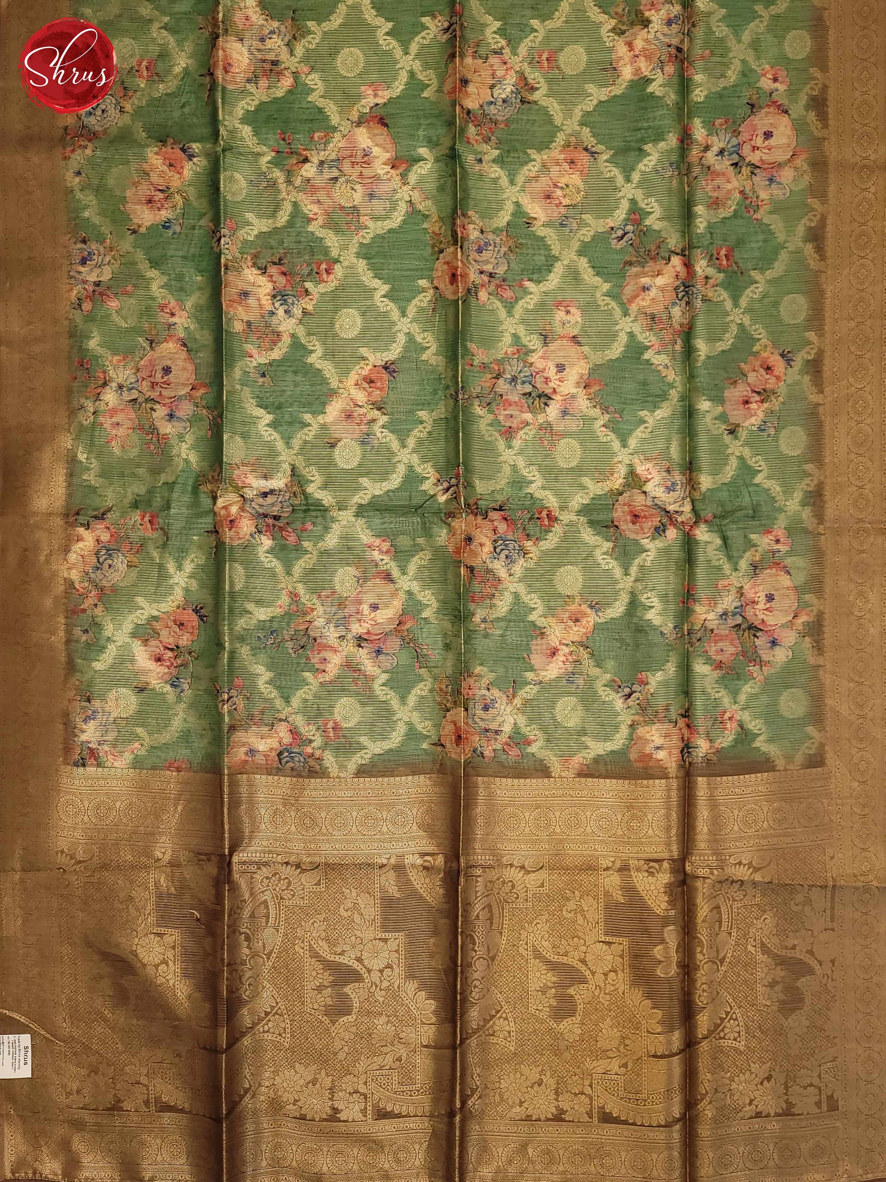 Green & Brown- Semi Jute Saree - Shop on ShrusEternity.com