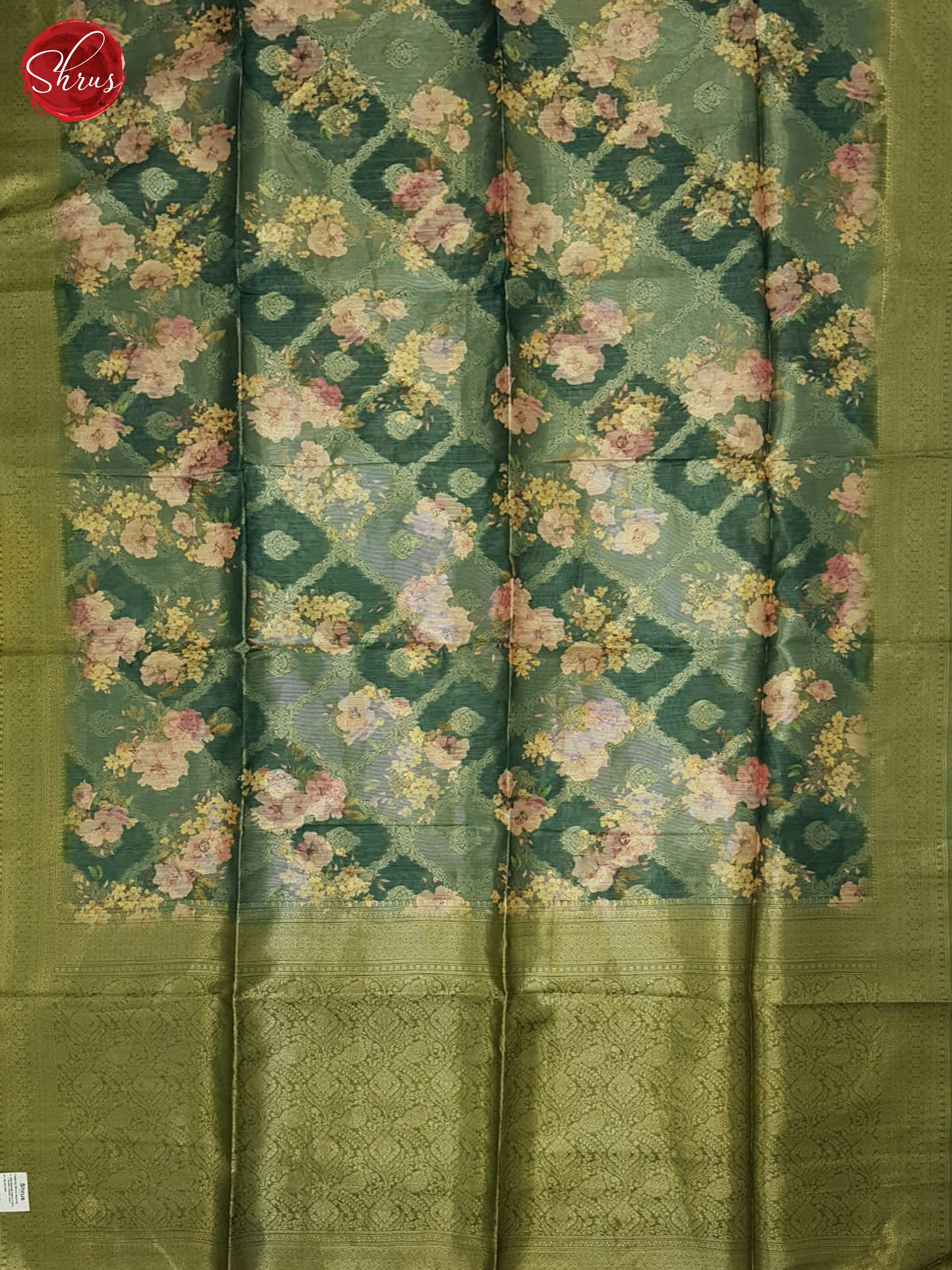 Green(SIngle Tone)- Semi Jute Saree - Shop on ShrusEternity.com