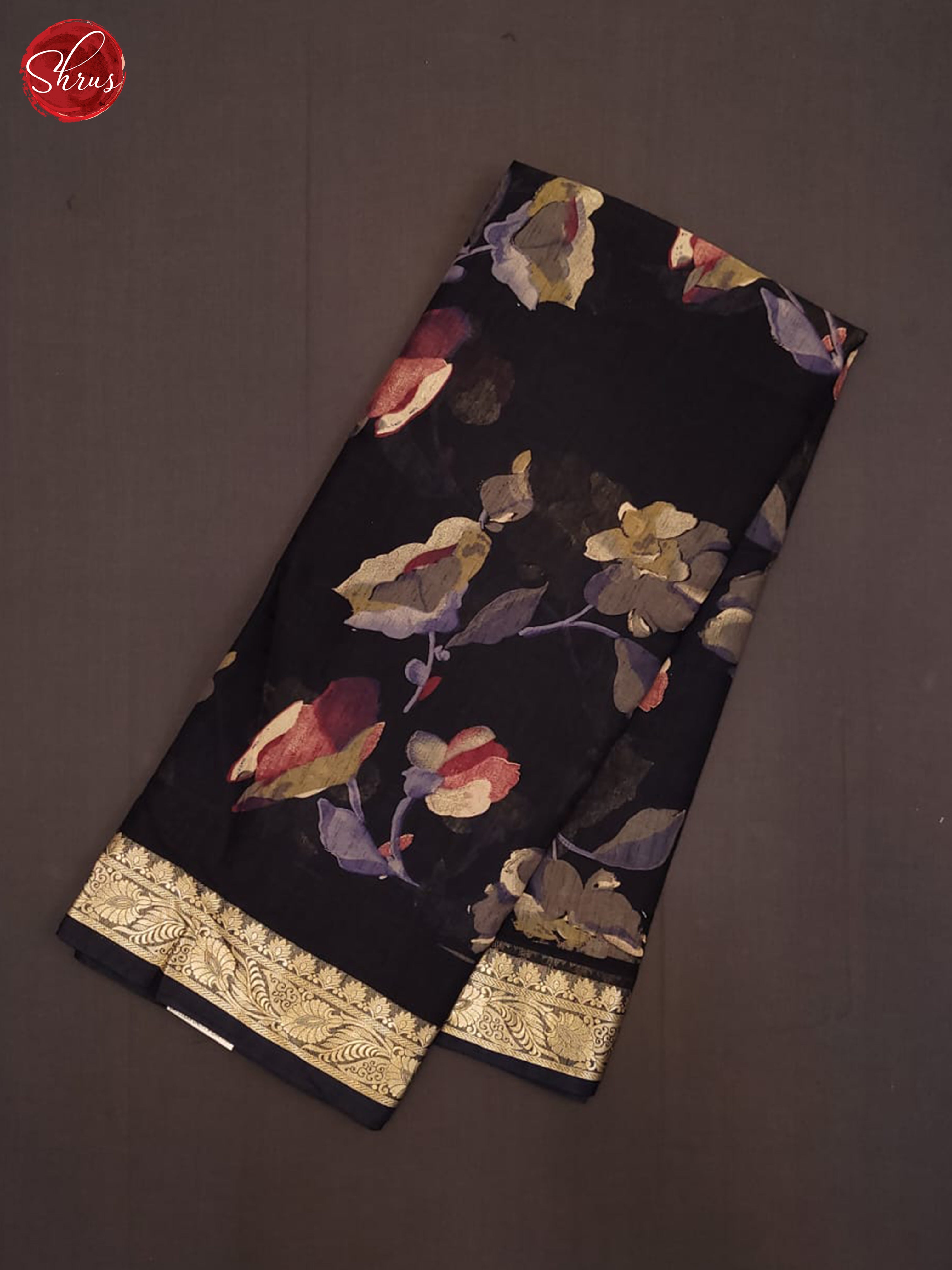 Black(single tone)-Semi crepe saree - Shop on ShrusEternity.com