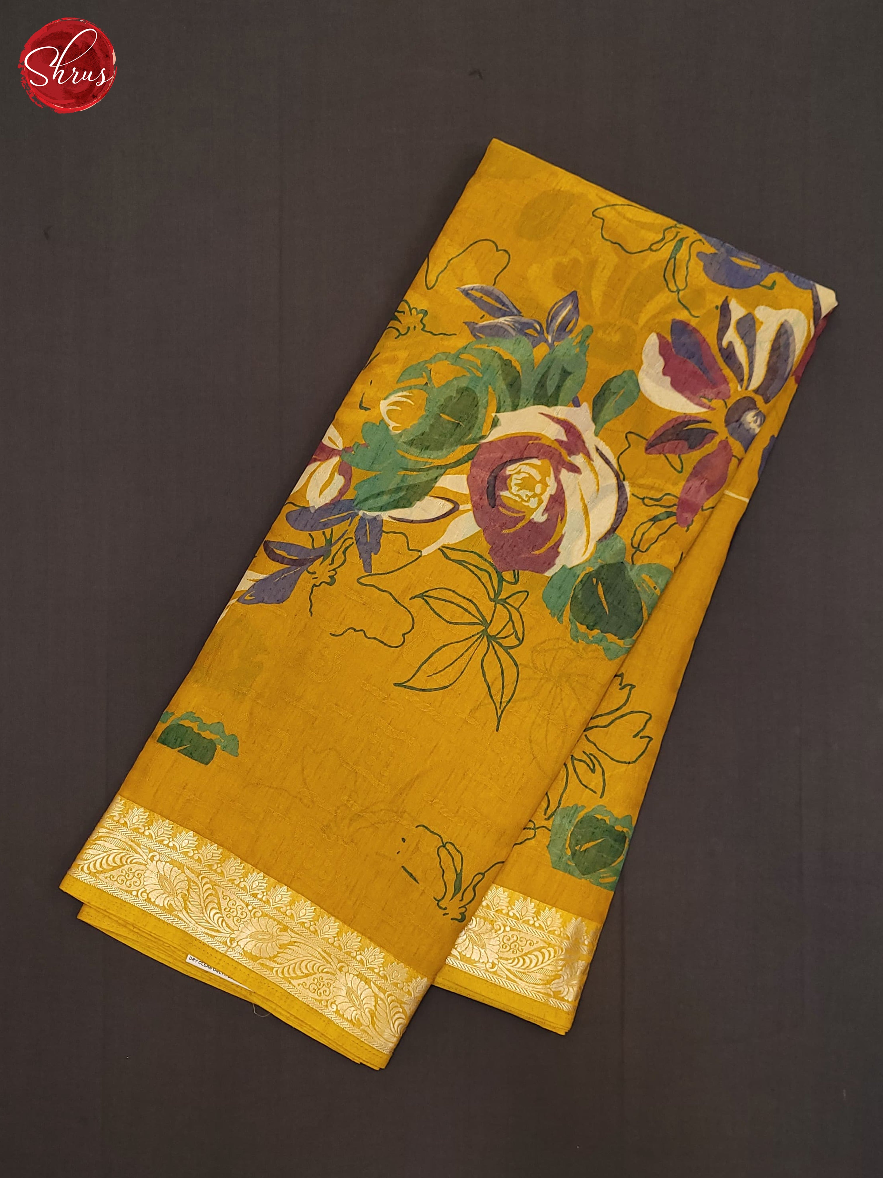 Mustard(Single Tone) - Semi Crepe Saree - Shop on ShrusEternity.com