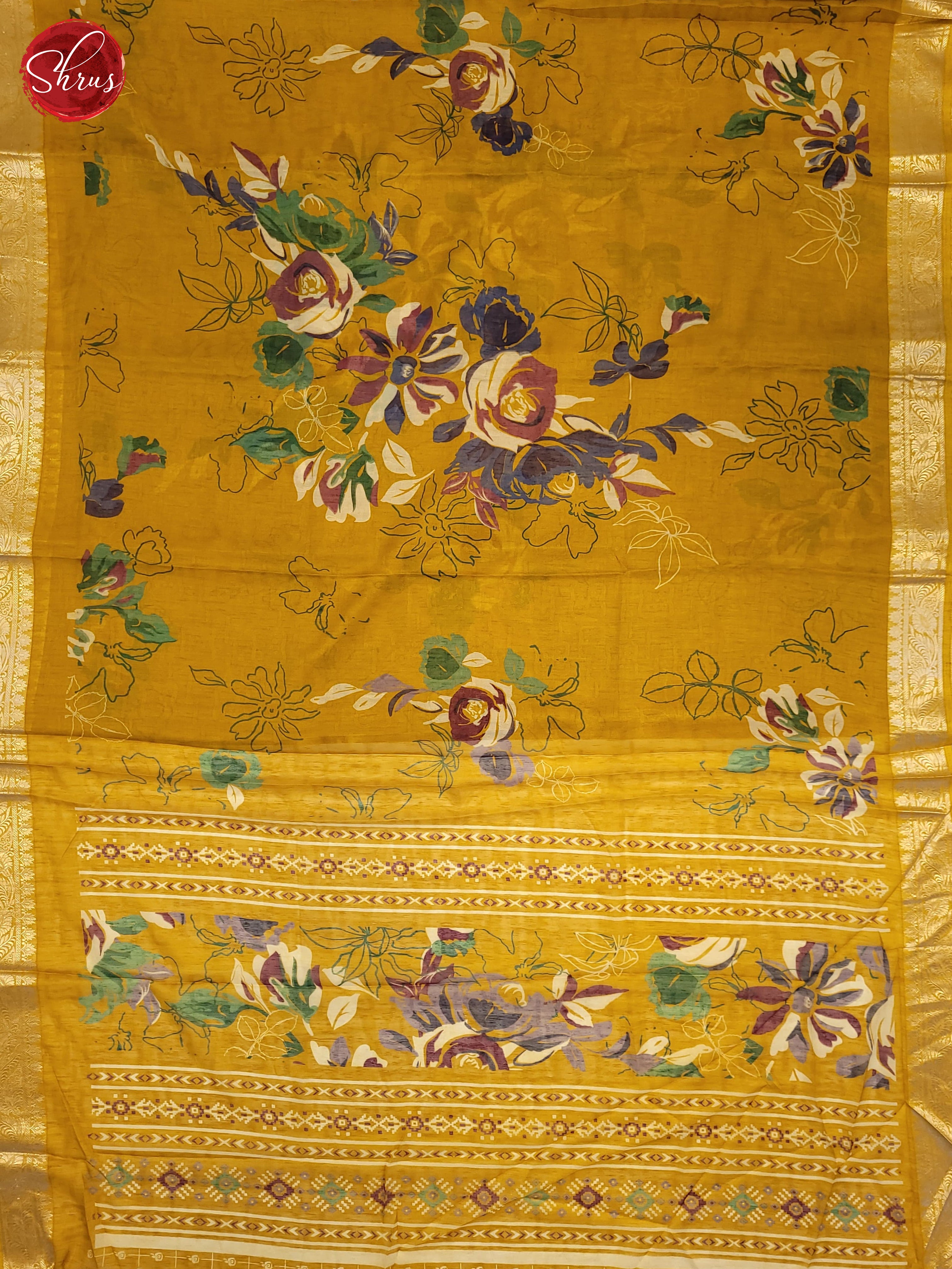 Mustard(Single Tone) - Semi Crepe Saree - Shop on ShrusEternity.com