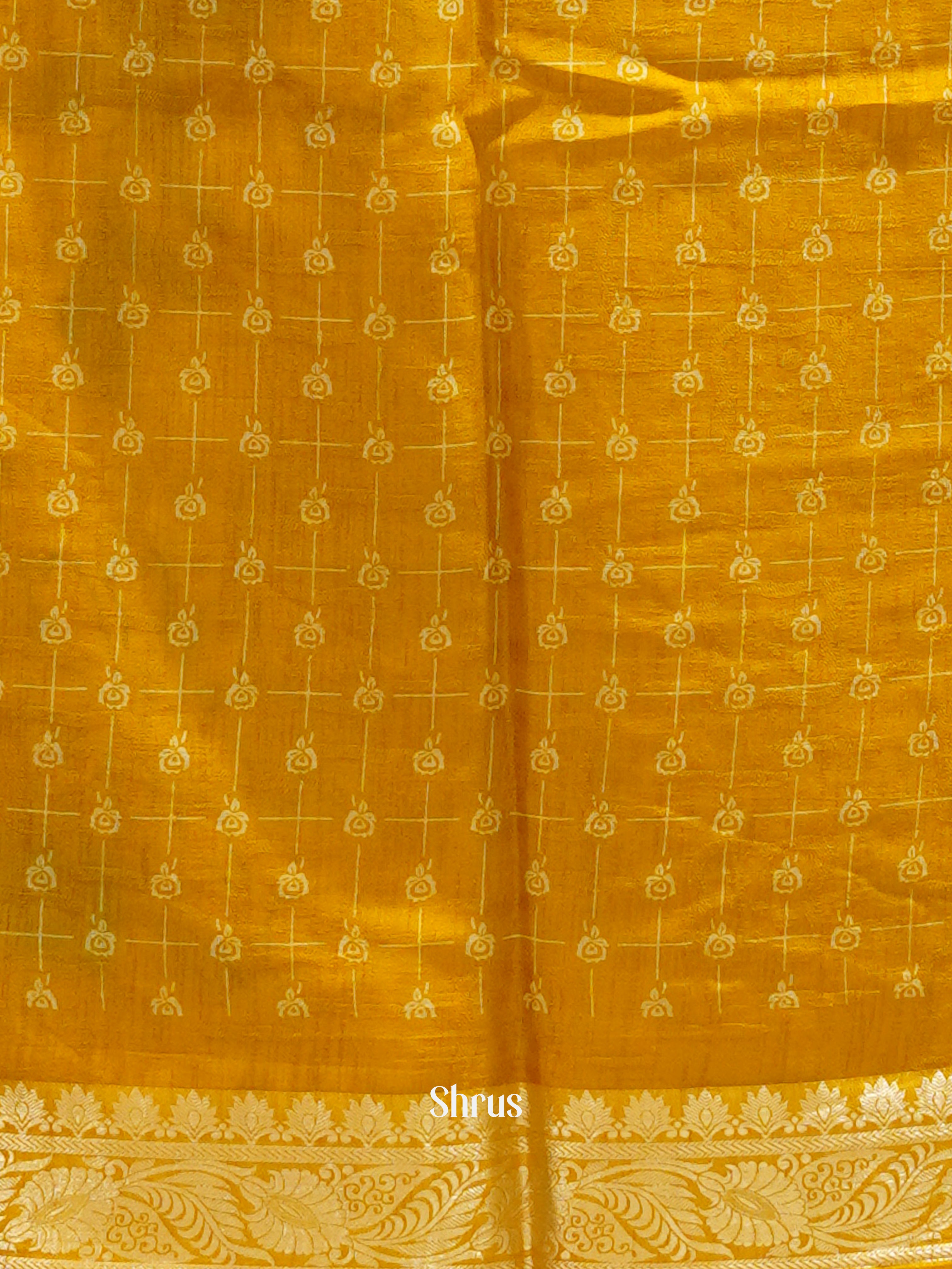 Mustard(Single Tone) - Semi Crepe Saree - Shop on ShrusEternity.com