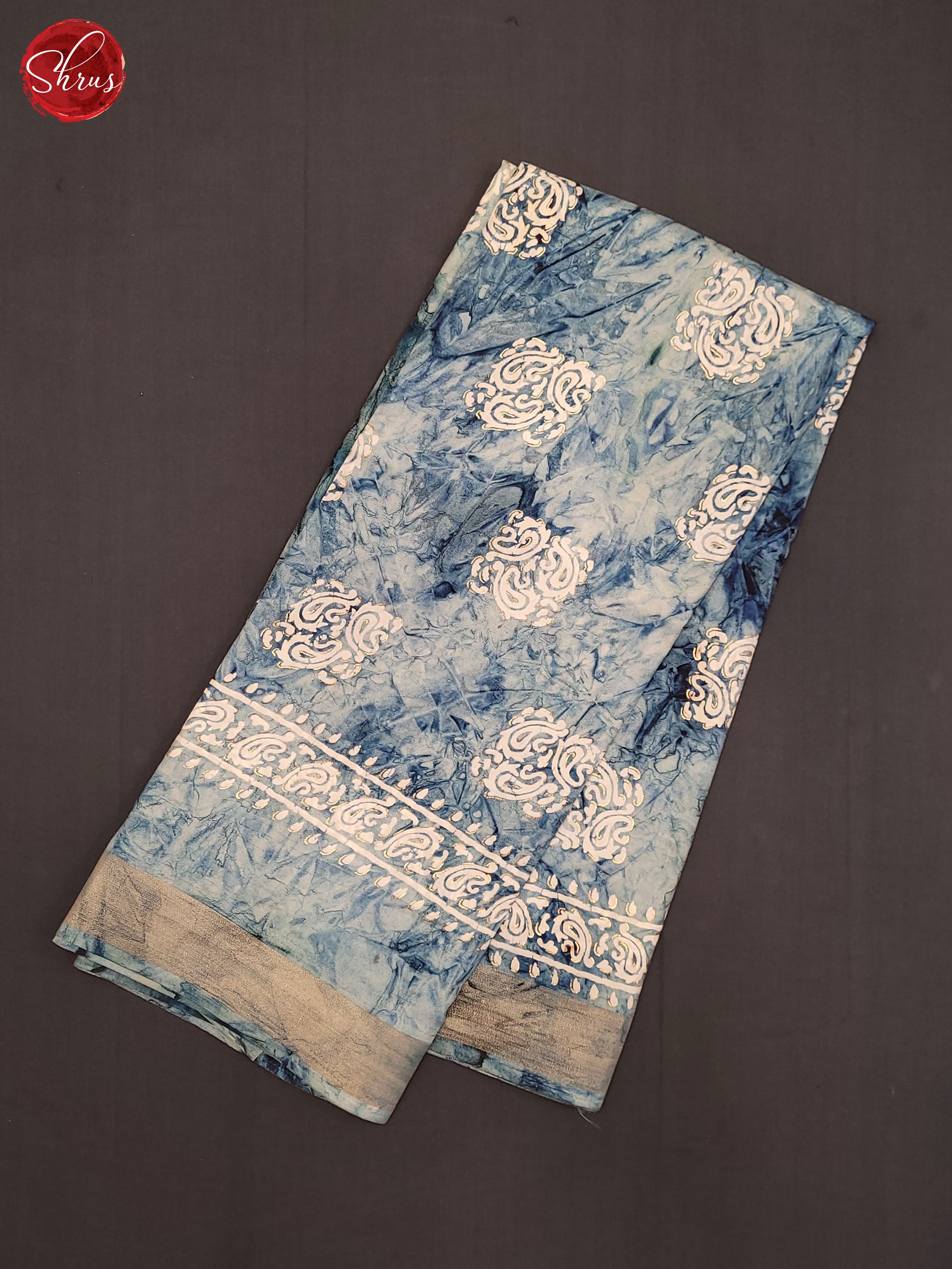 Blue(Single Tone) - Semi Crepe Saree - Shop on ShrusEternity.com