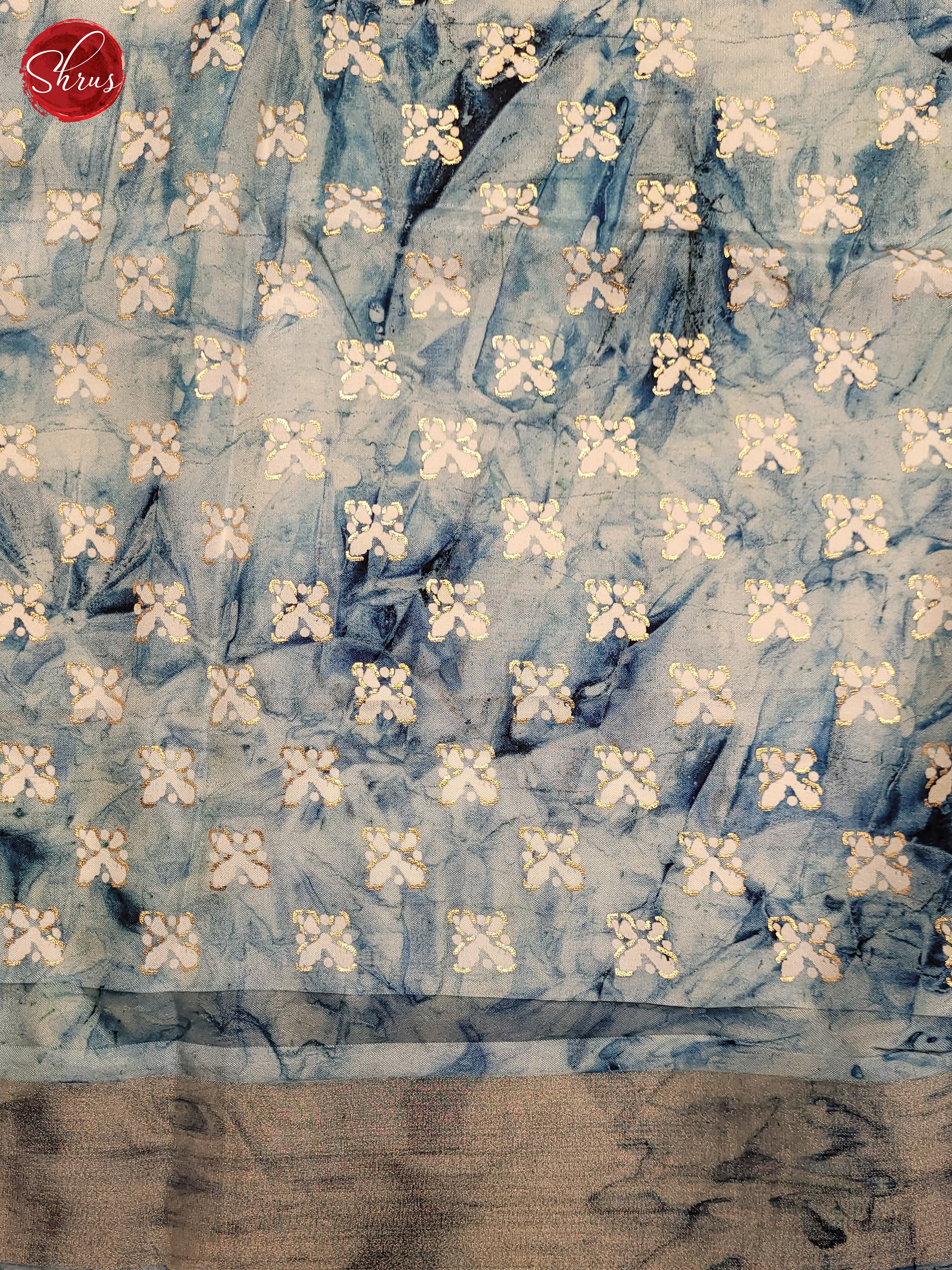 Blue(Single Tone) - Semi Crepe Saree - Shop on ShrusEternity.com