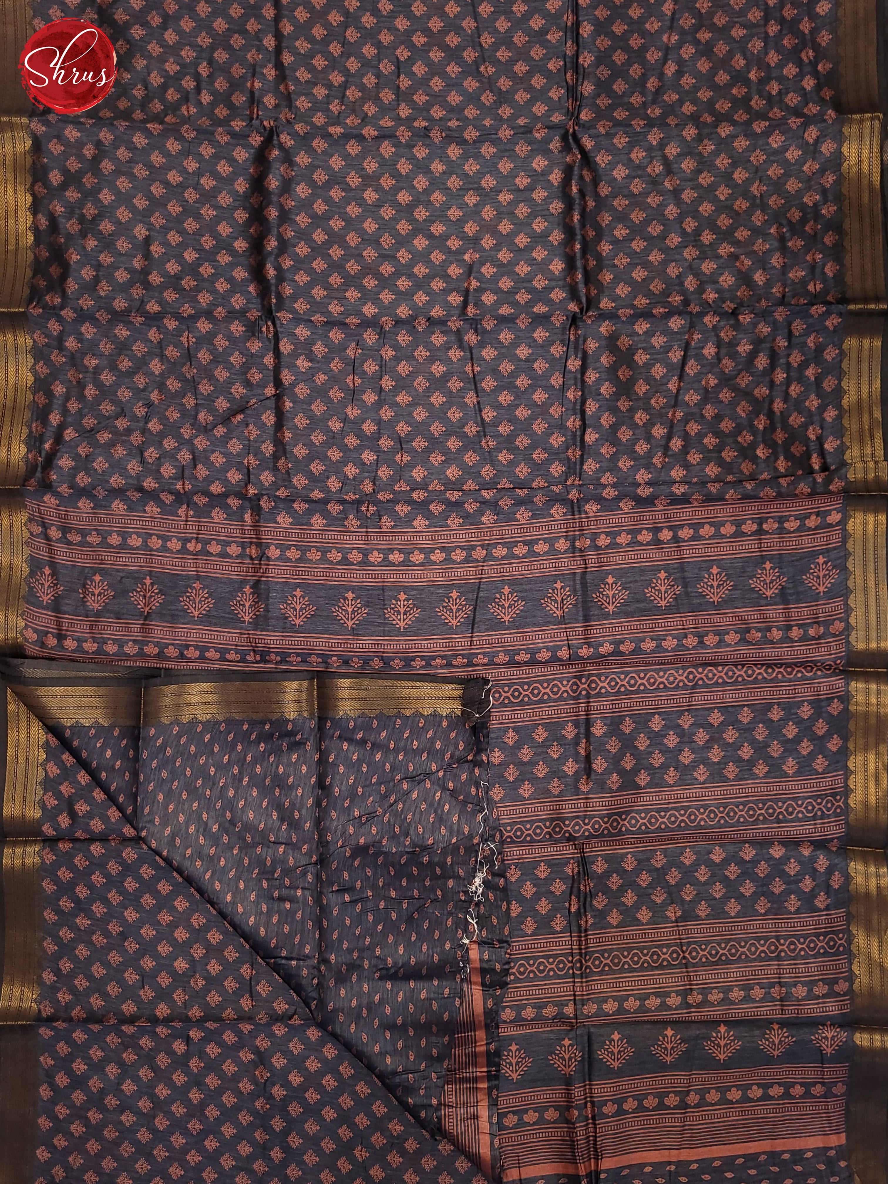 Grey & Pink -Semi Matka Cotton Saree - Shop on ShrusEternity.com