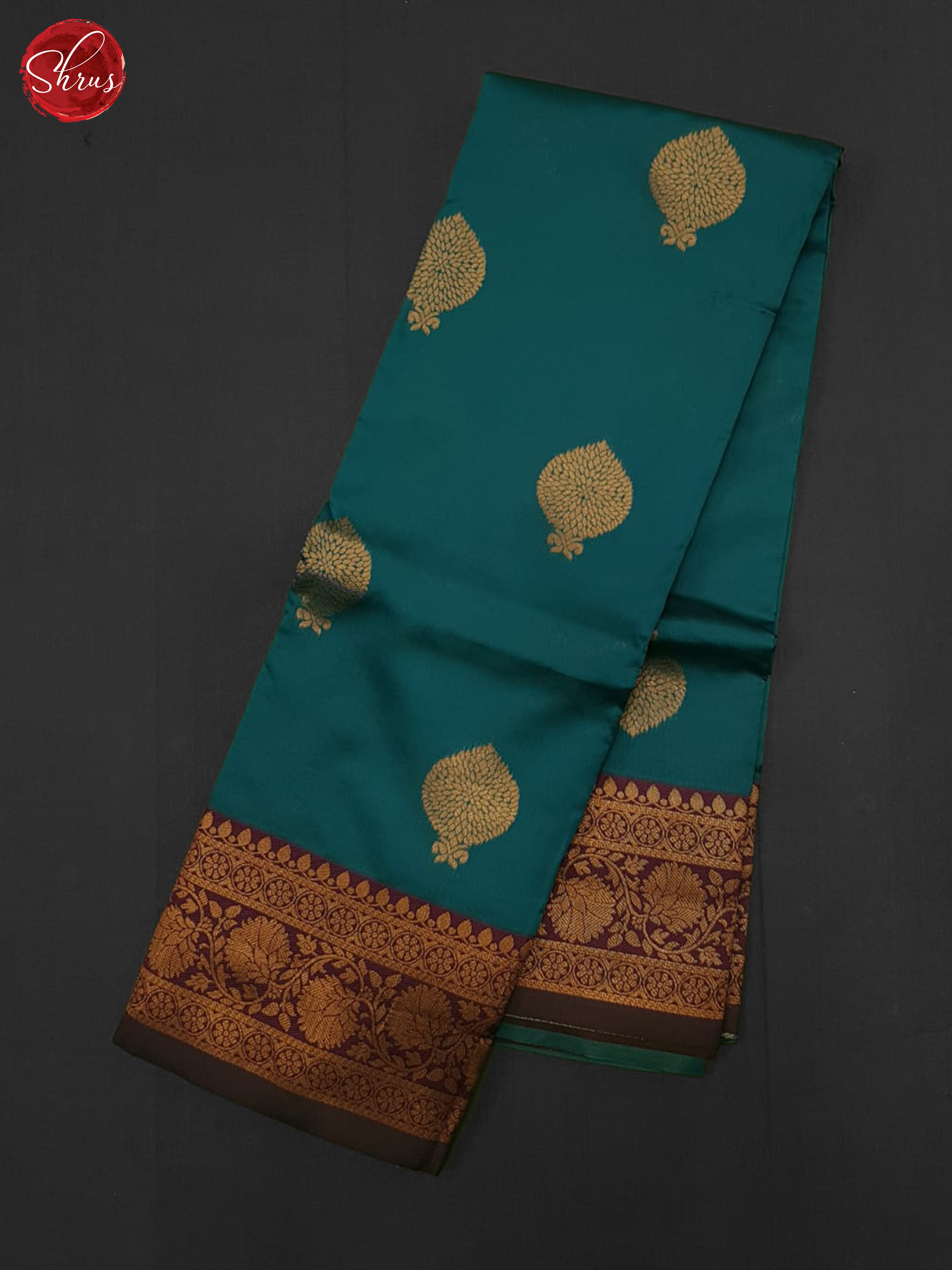 Peacock Neck And Wine - Semi Soft Silk Saree - Shop on ShrusEternity.com
