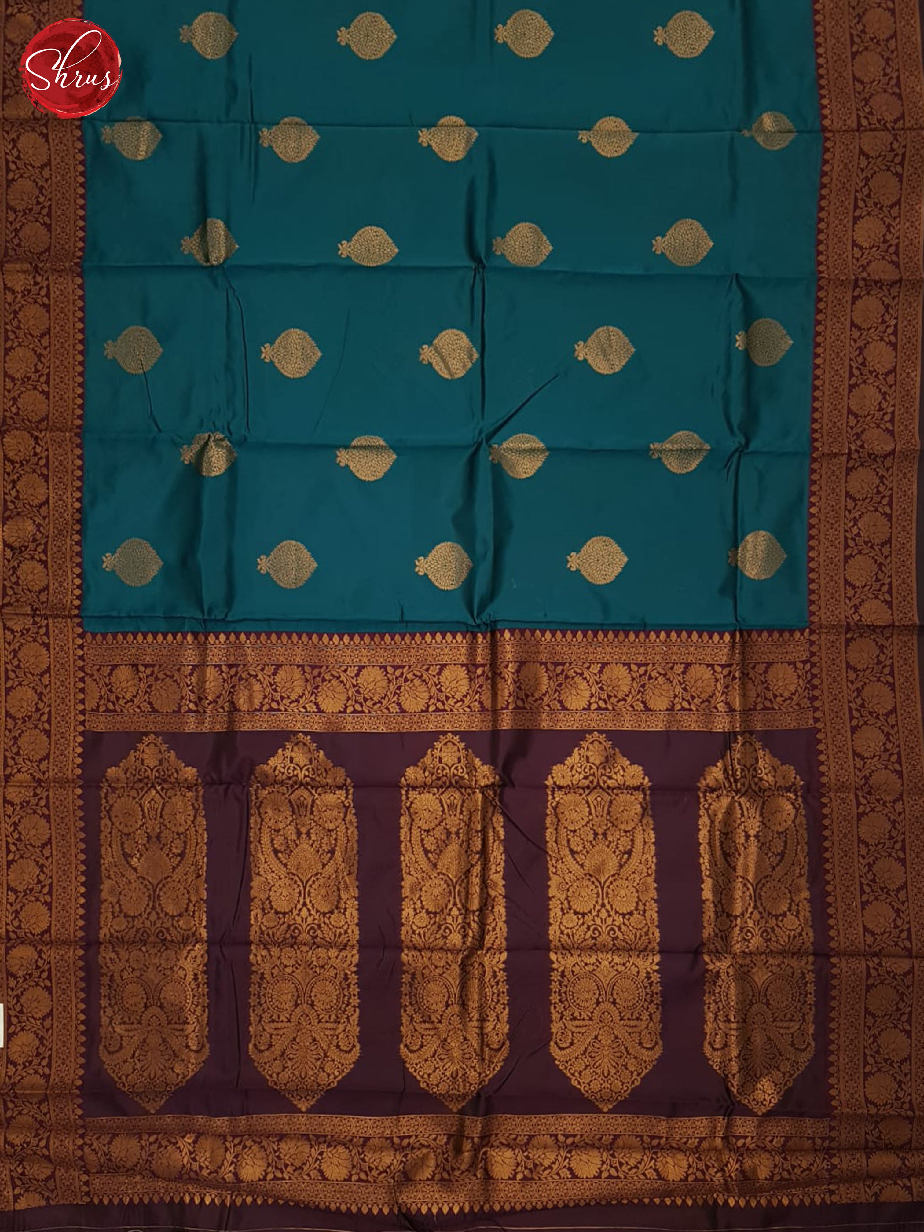Peacock Neck And Wine - Semi Soft Silk Saree - Shop on ShrusEternity.com