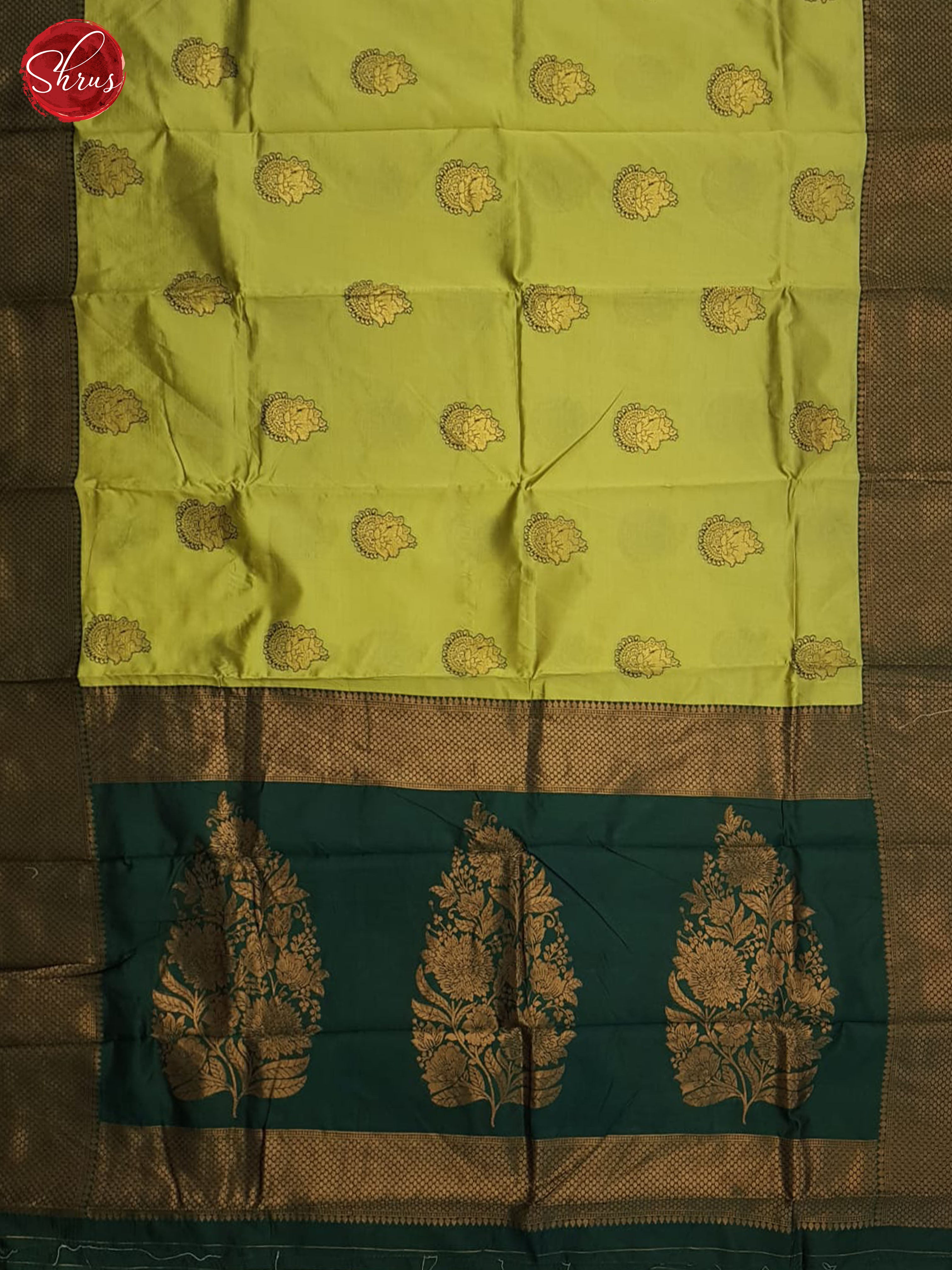 Light Green and green-Semi soft silk saree - Shop on ShrusEternity.com