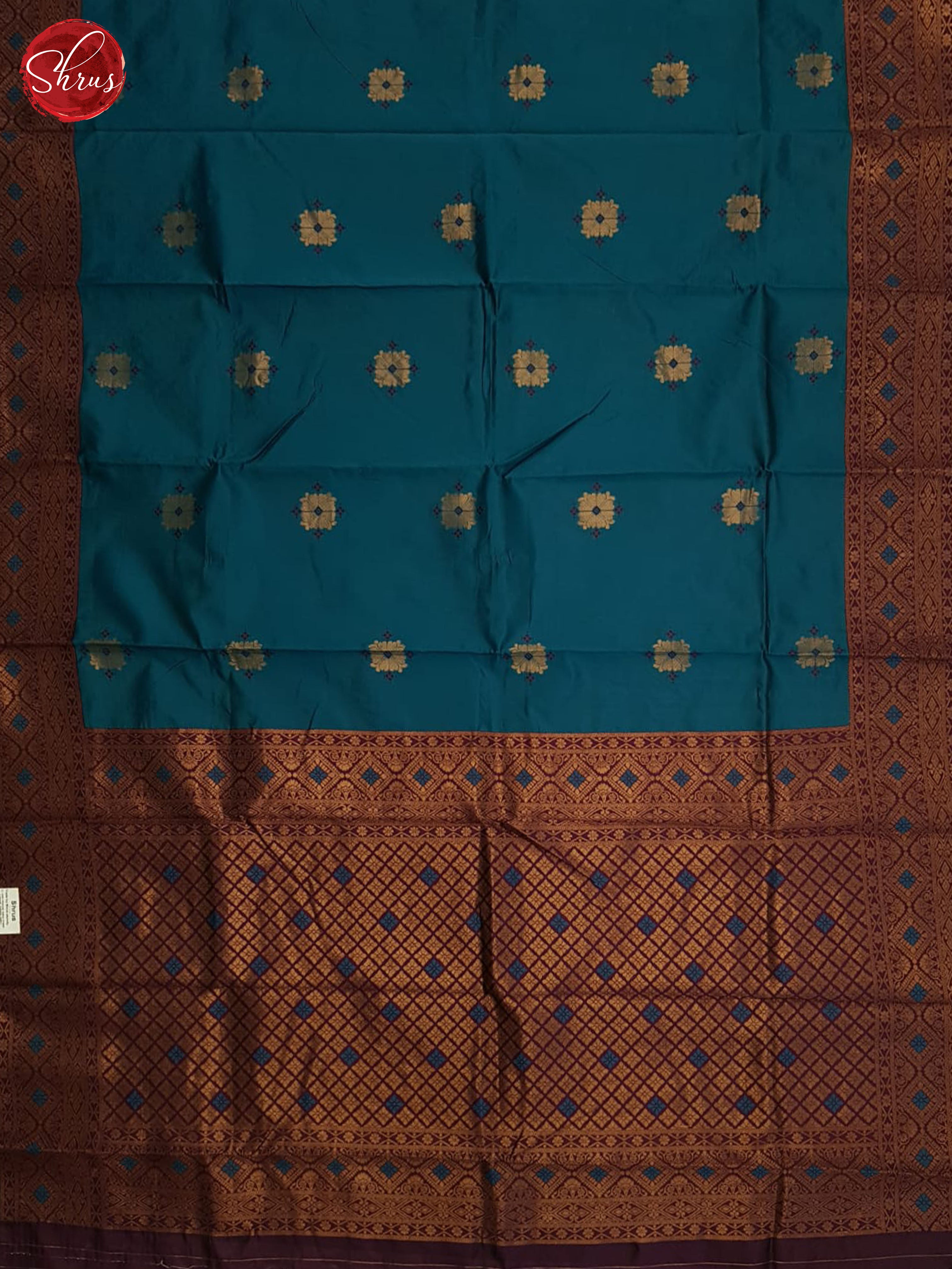 Blue And Wine-Semi soft silk saree - Shop on ShrusEternity.com