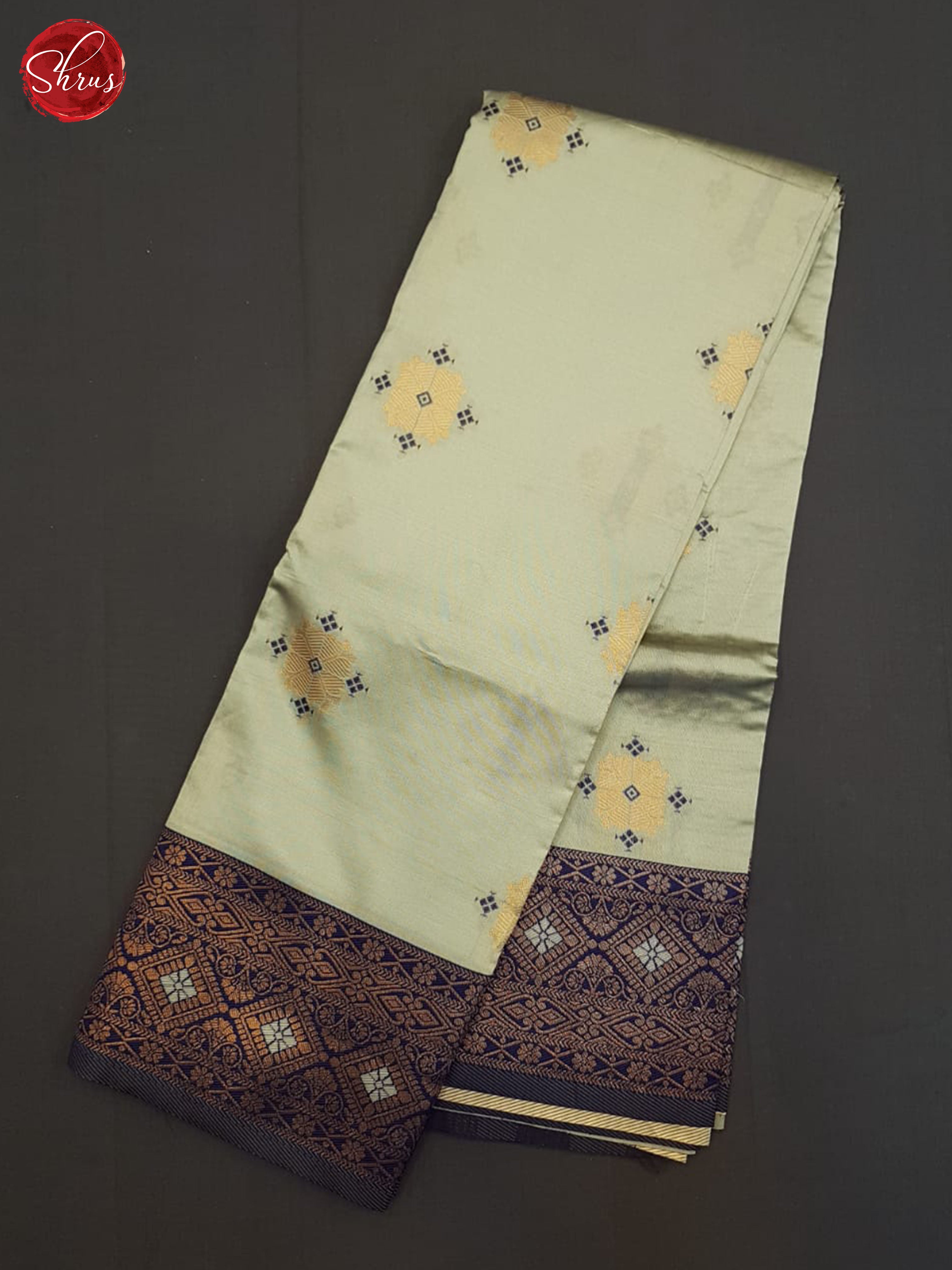 Grey And Blue-Semi Soft Silk Saree - Shop on ShrusEternity.com