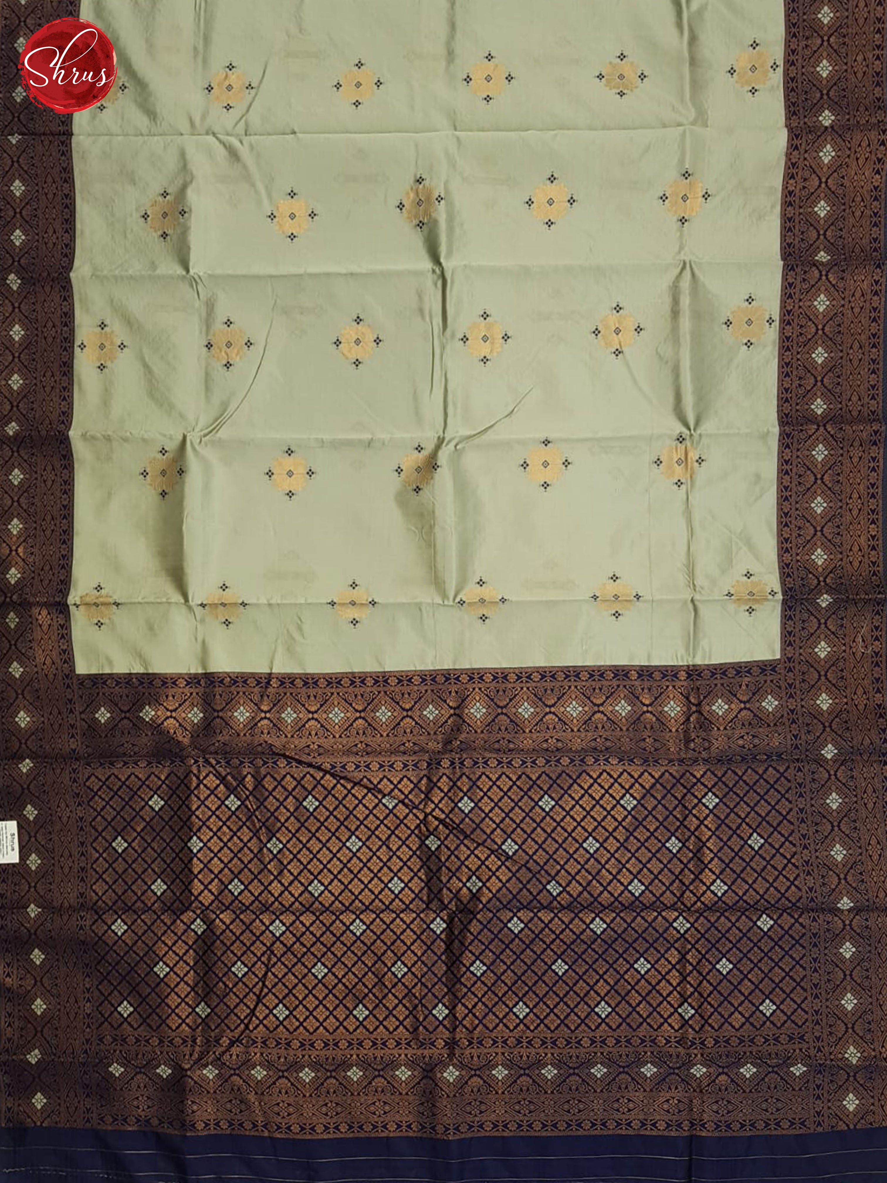 Grey And Blue-Semi Soft Silk Saree - Shop on ShrusEternity.com