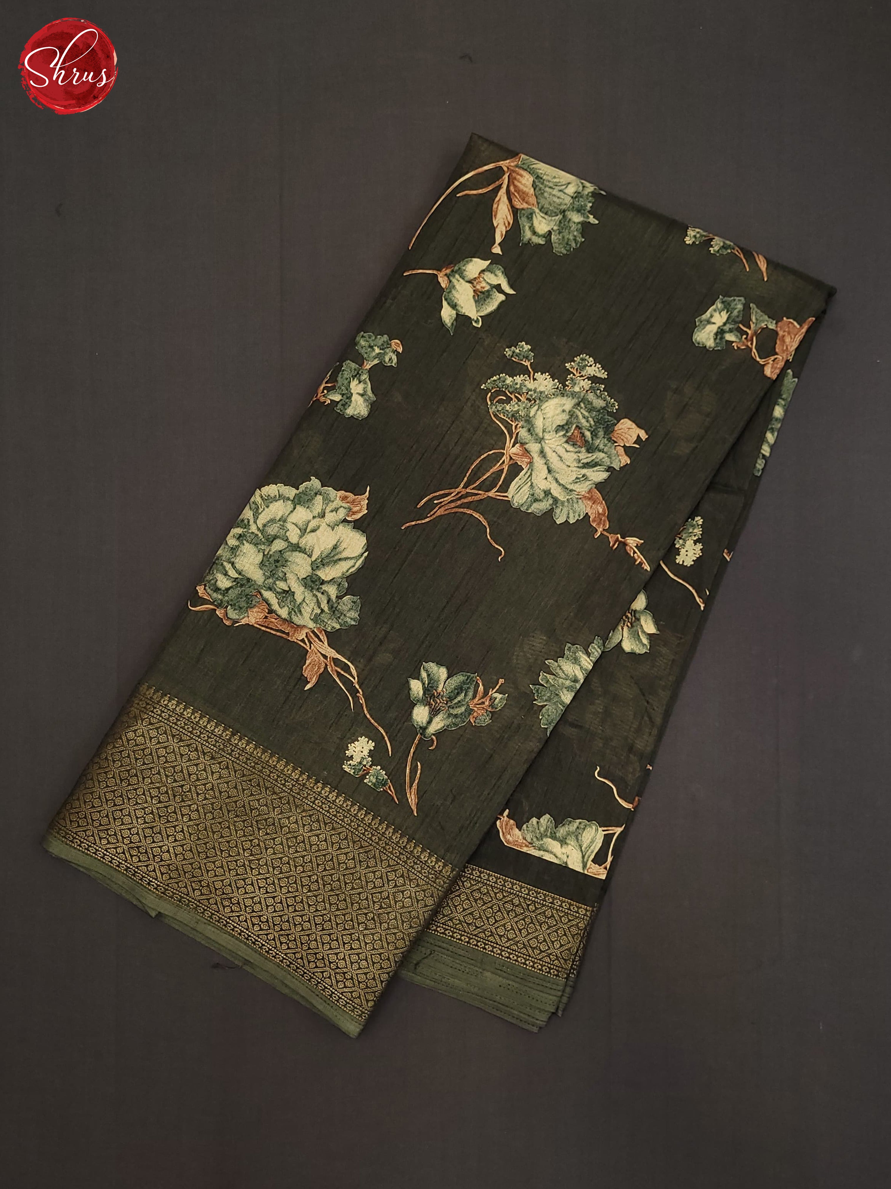 Green(Single Tone) - Semi Crepe Saree - Shop on ShrusEternity.com