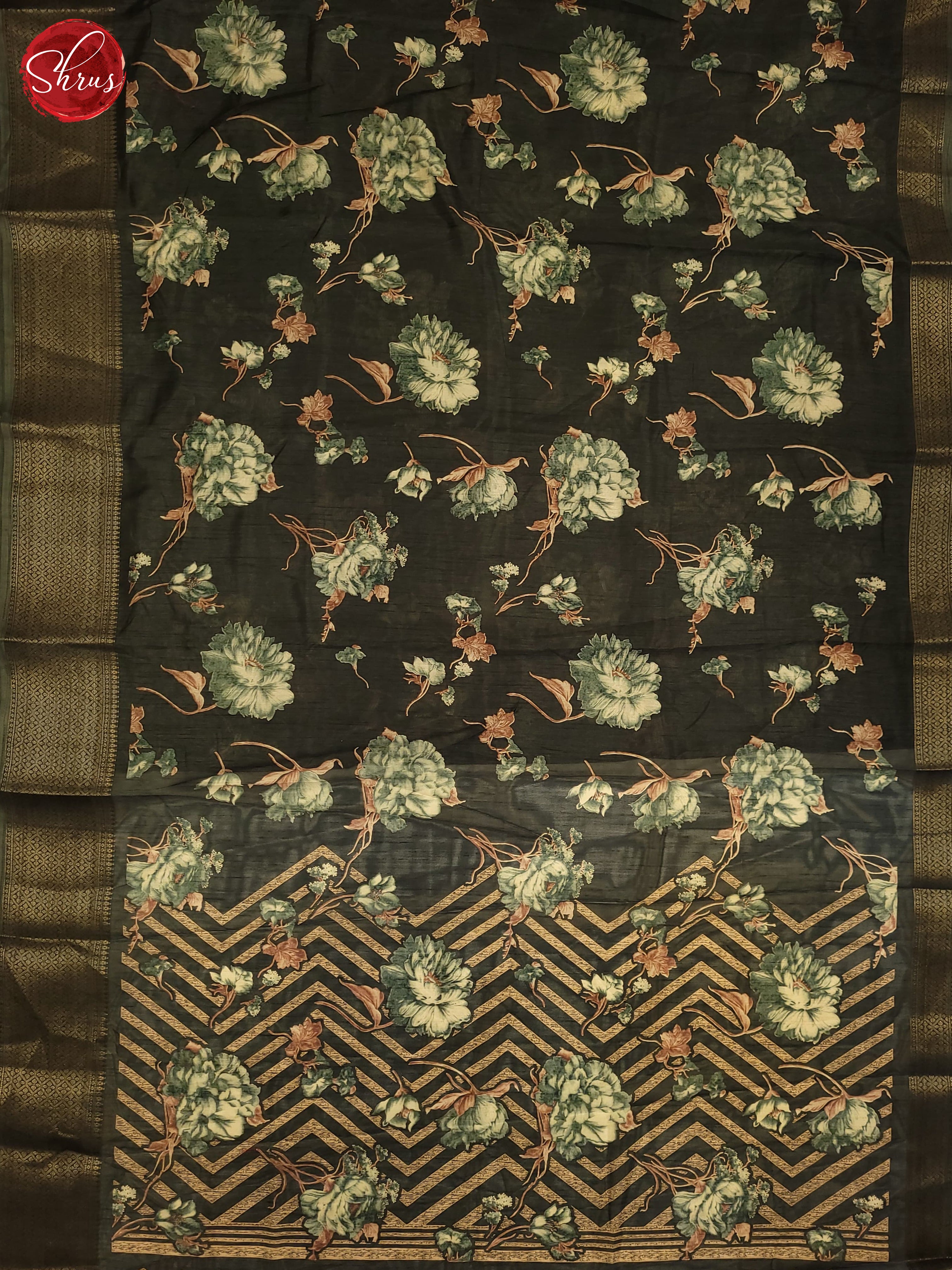 Green(Single Tone) - Semi Crepe Saree - Shop on ShrusEternity.com