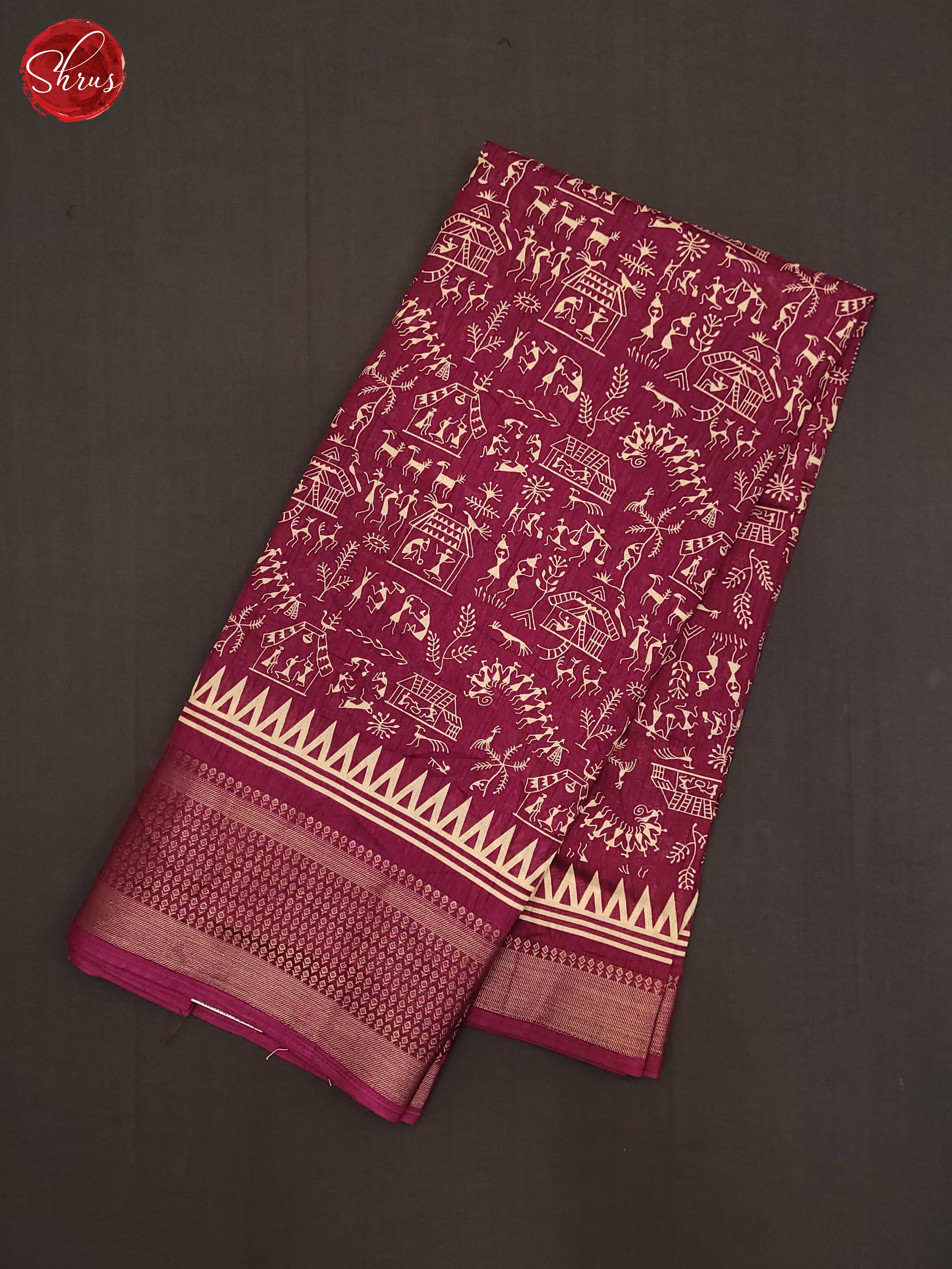 Dark Onion Pink(Single Tone) - Semi Crepe Saree - Shop on ShrusEternity.com