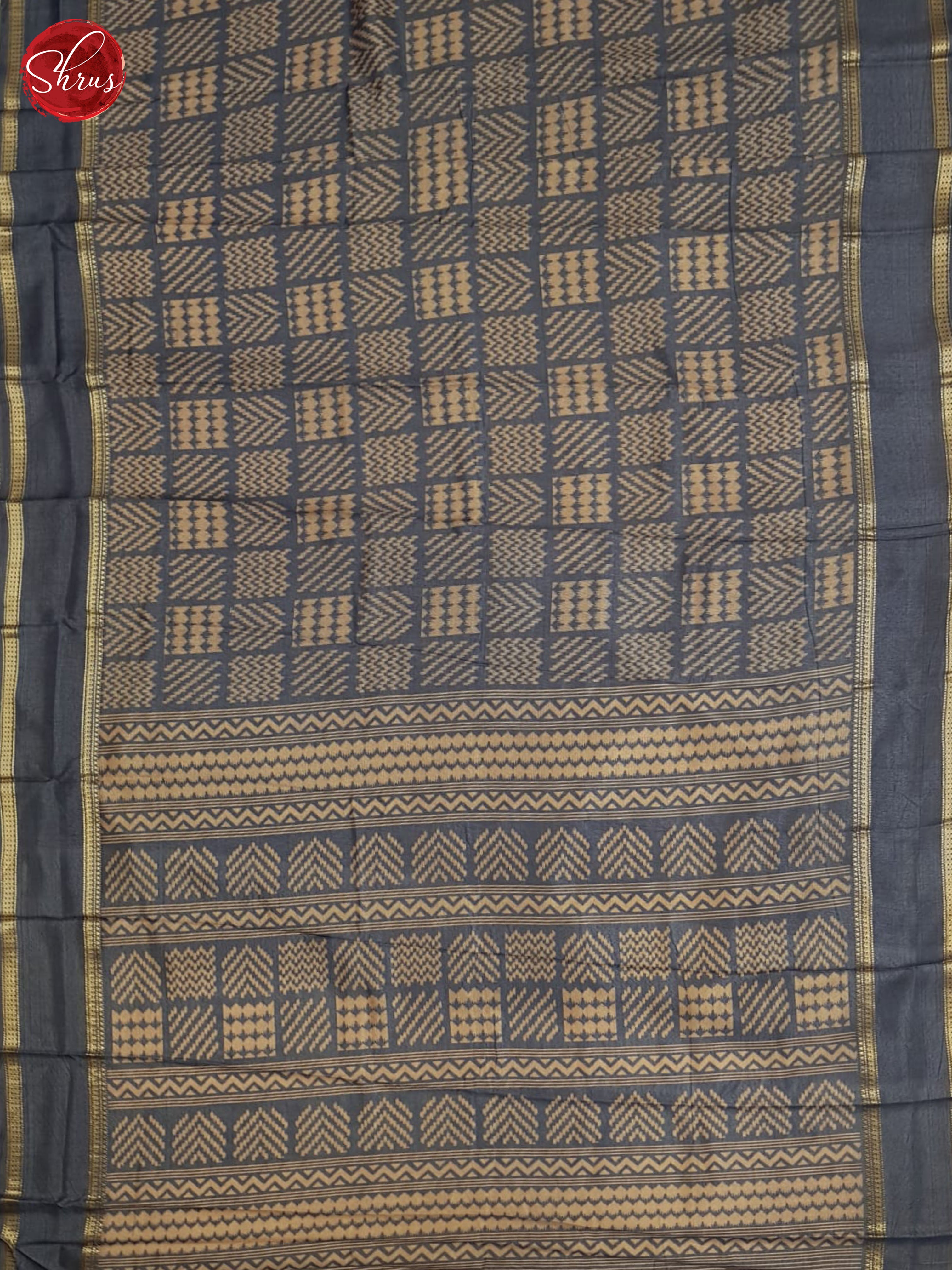 Blueish Grey(single tone)-Semi crepe saree - Shop on ShrusEternity.com