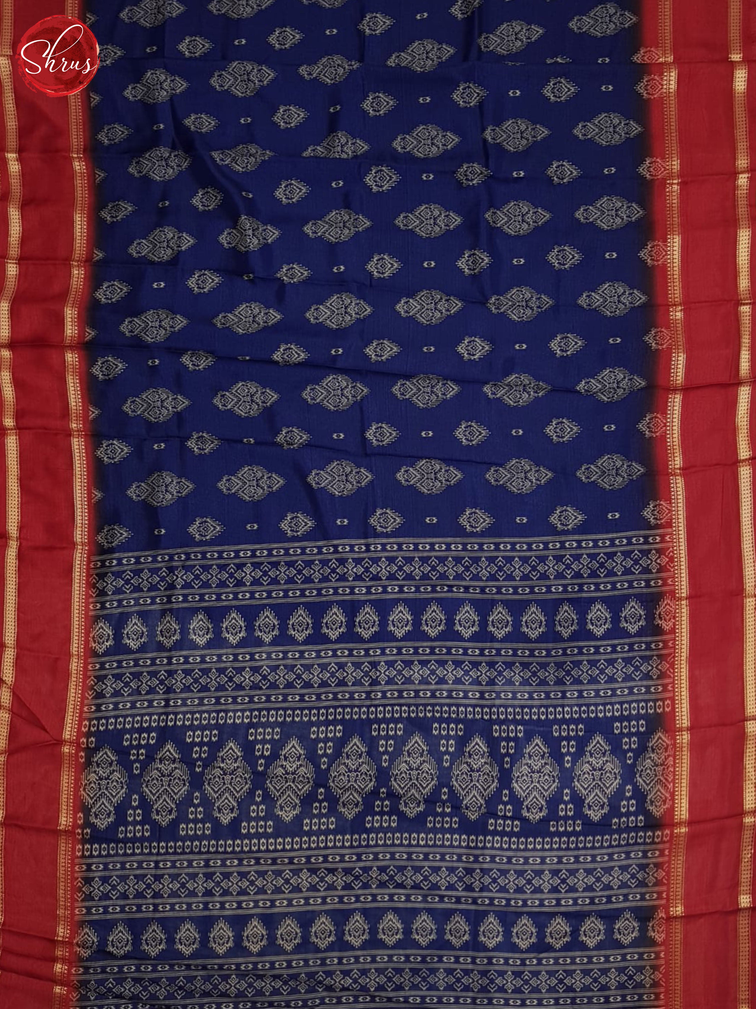 Blue And Red- Semi crepe saree - Shop on ShrusEternity.com