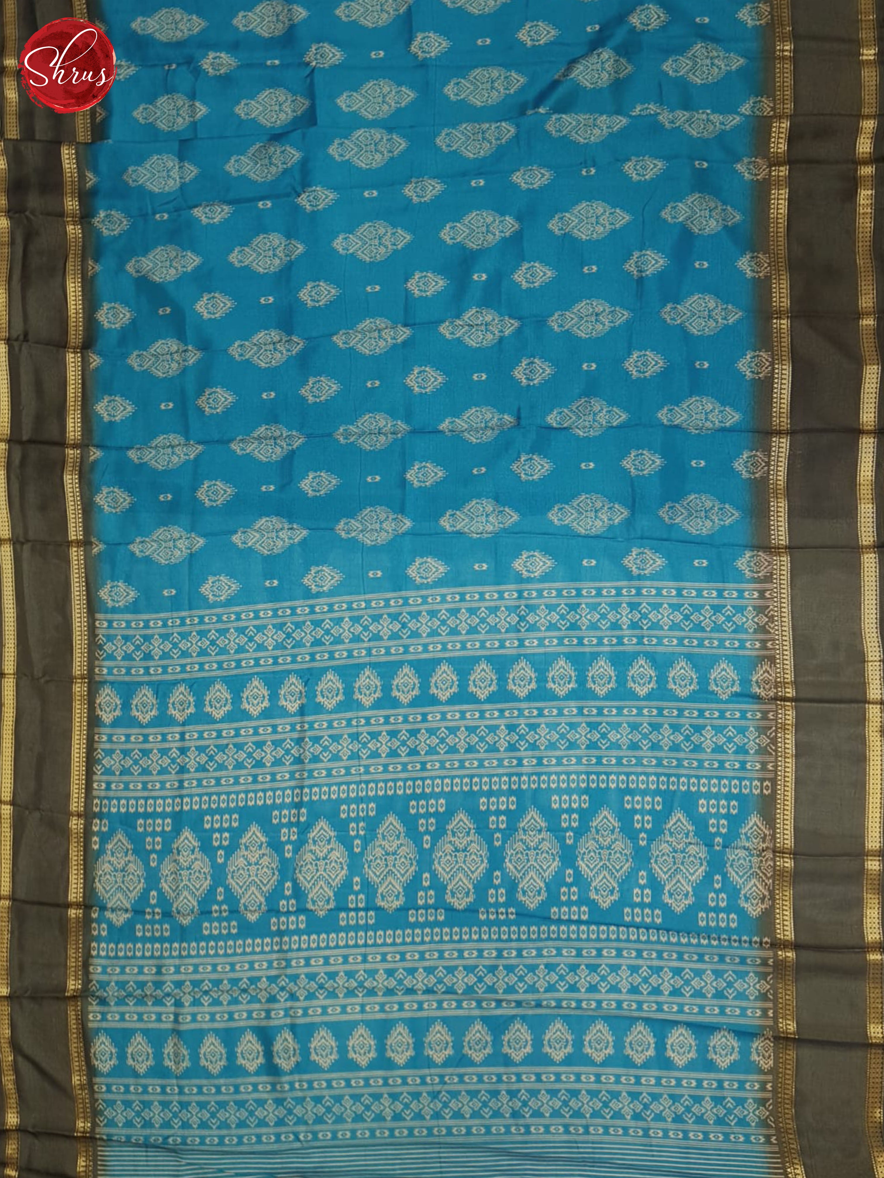 Blue And Grey-Semi Crepe Saree - Shop on ShrusEternity.com