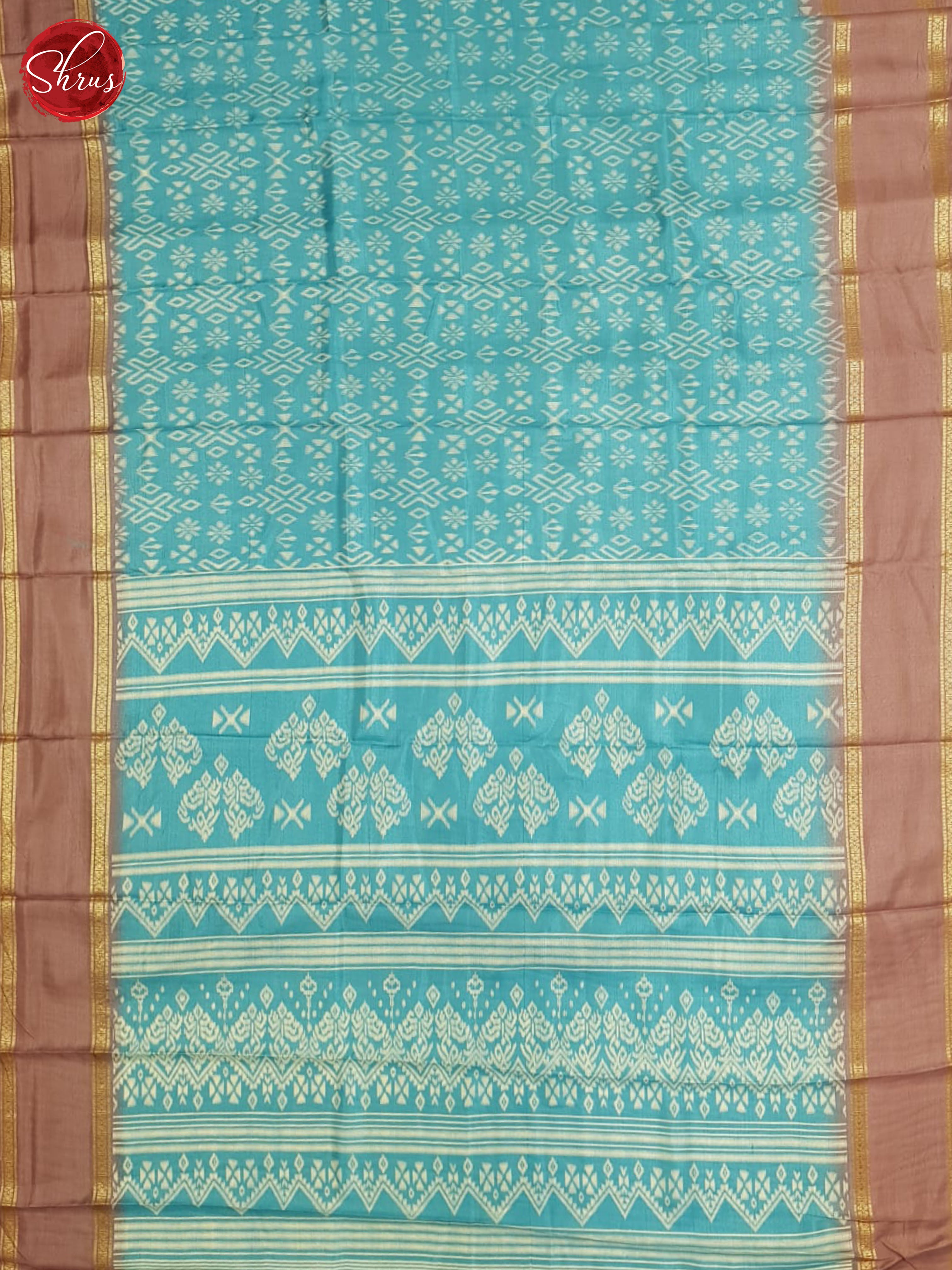 Blue And Dusty Onion Pink- Semi Crepe Saree - Shop on ShrusEternity.com