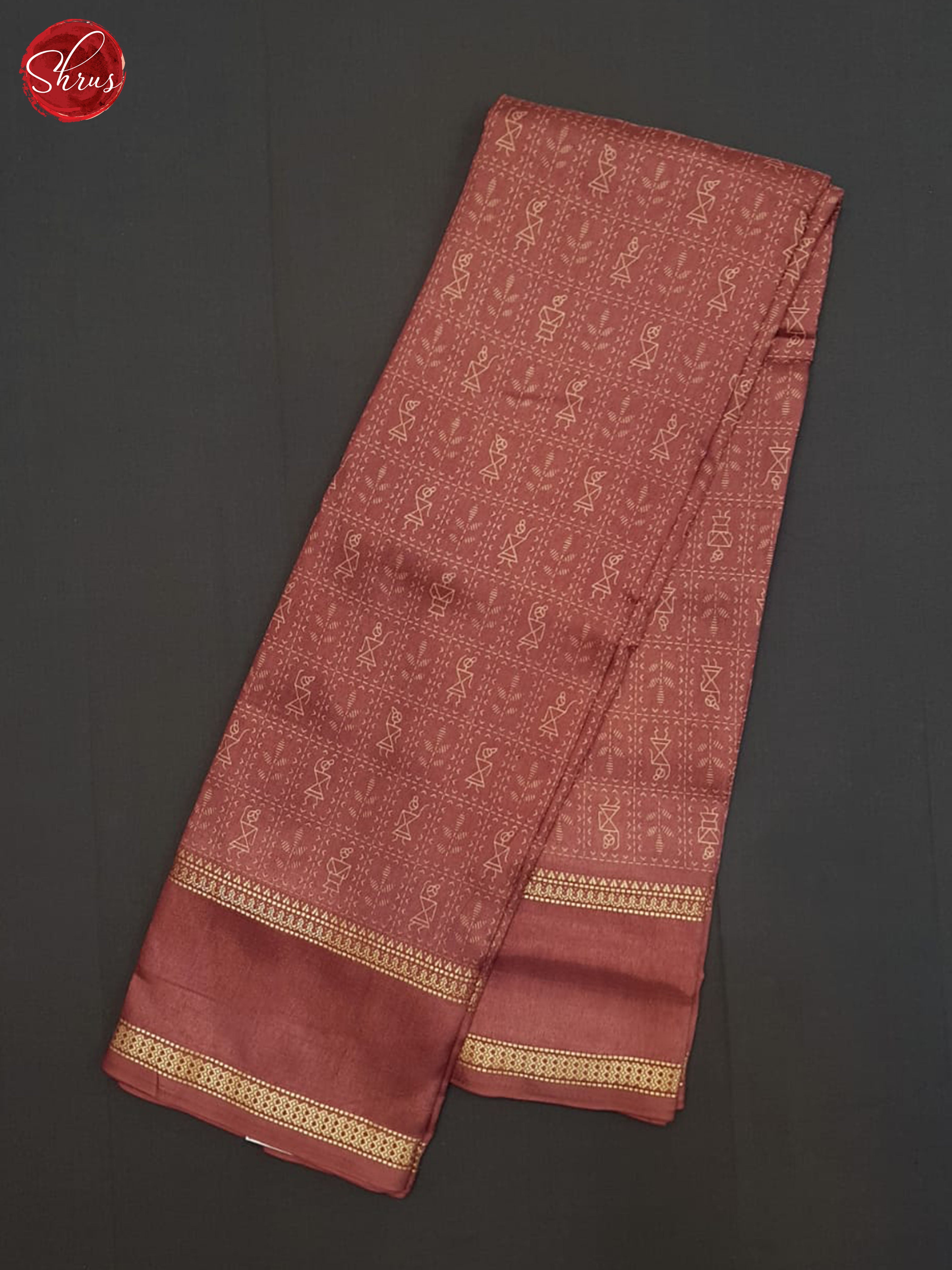 Dusty Maroon(single tone)- Semi crepe saree - Shop on ShrusEternity.com