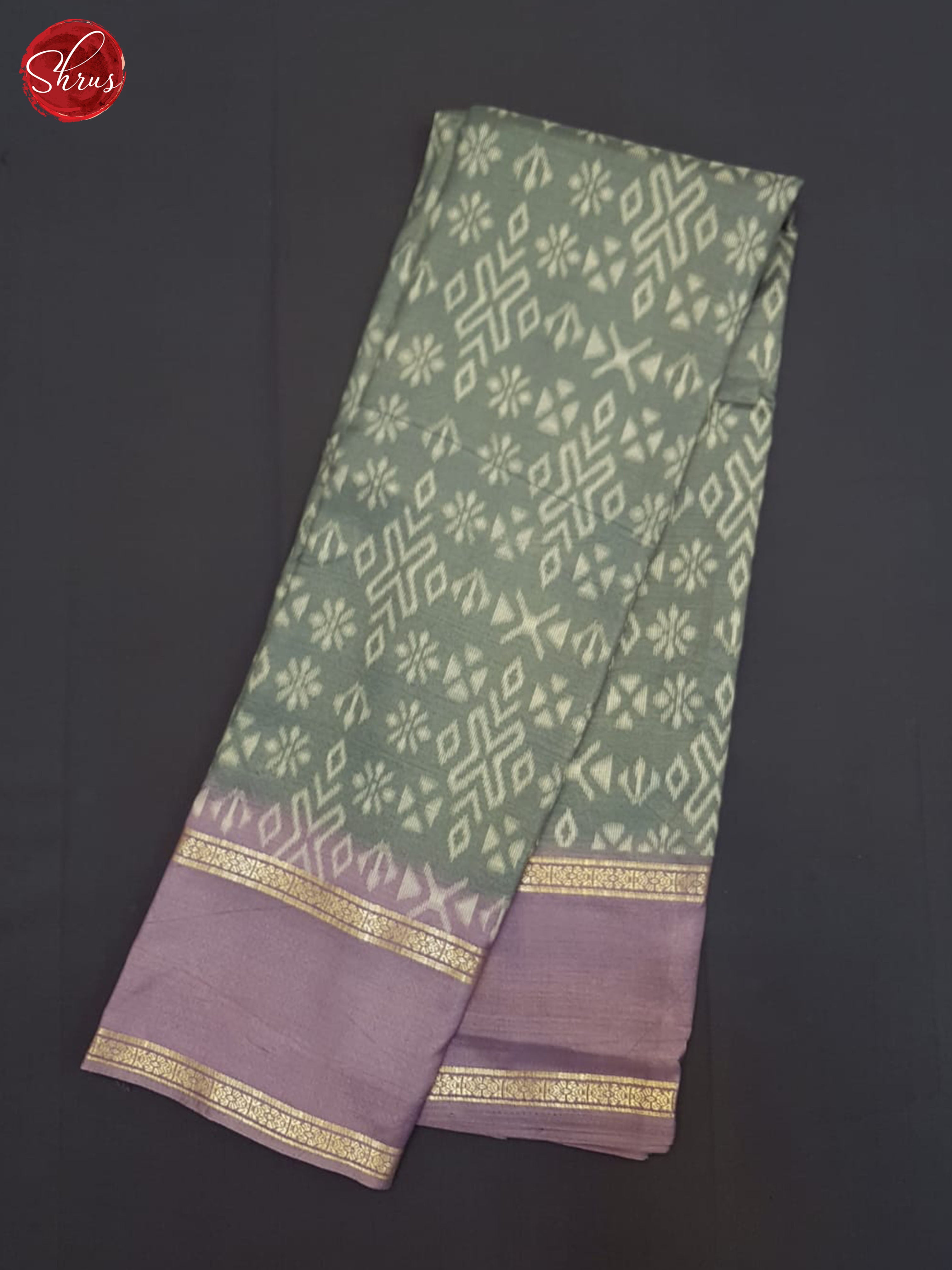 Grey And Lavender- Semi Crepe Saree - Shop on ShrusEternity.com