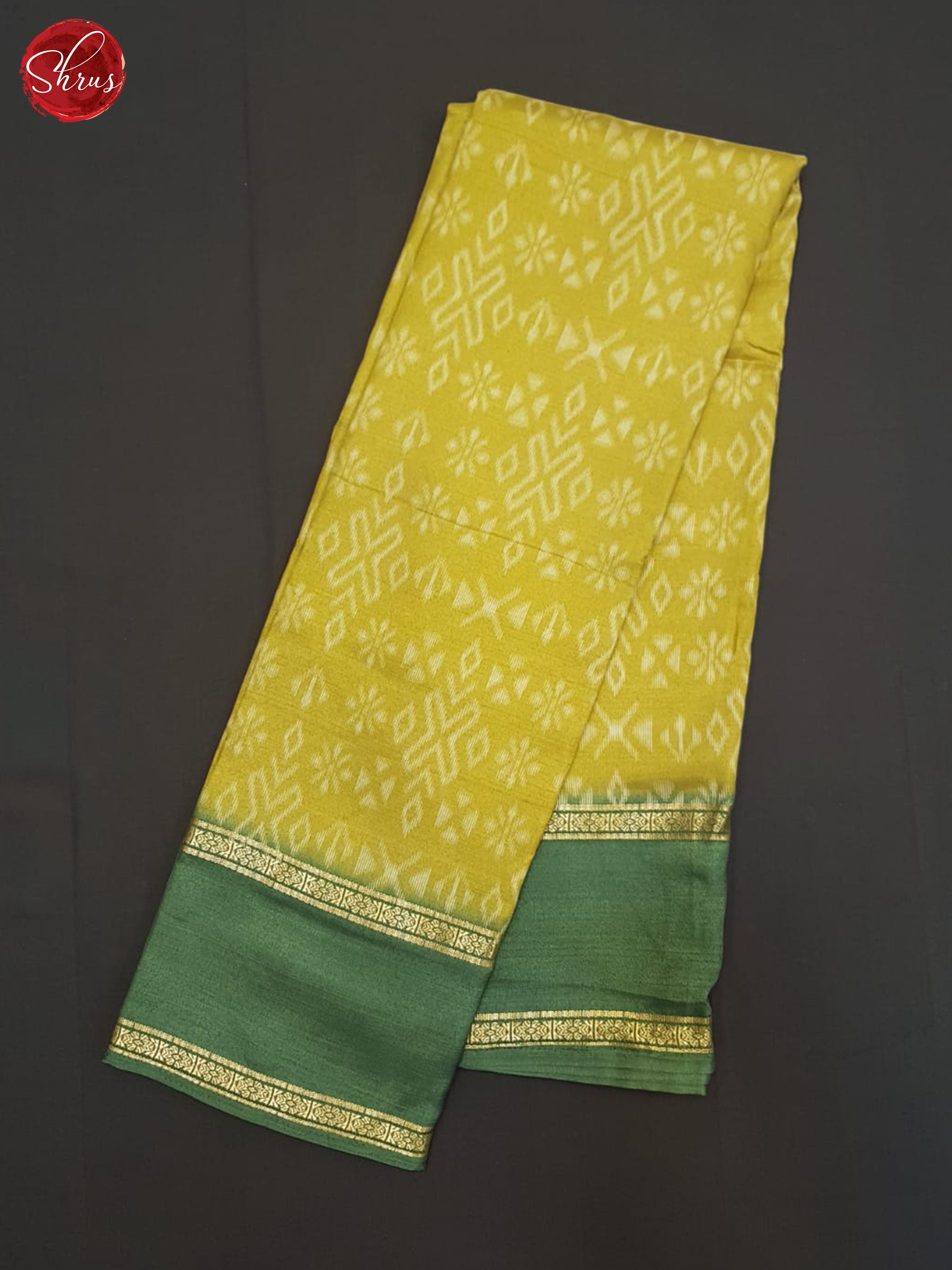 Lime Green And Green- Semi Crepe Saree - Shop on ShrusEternity.com
