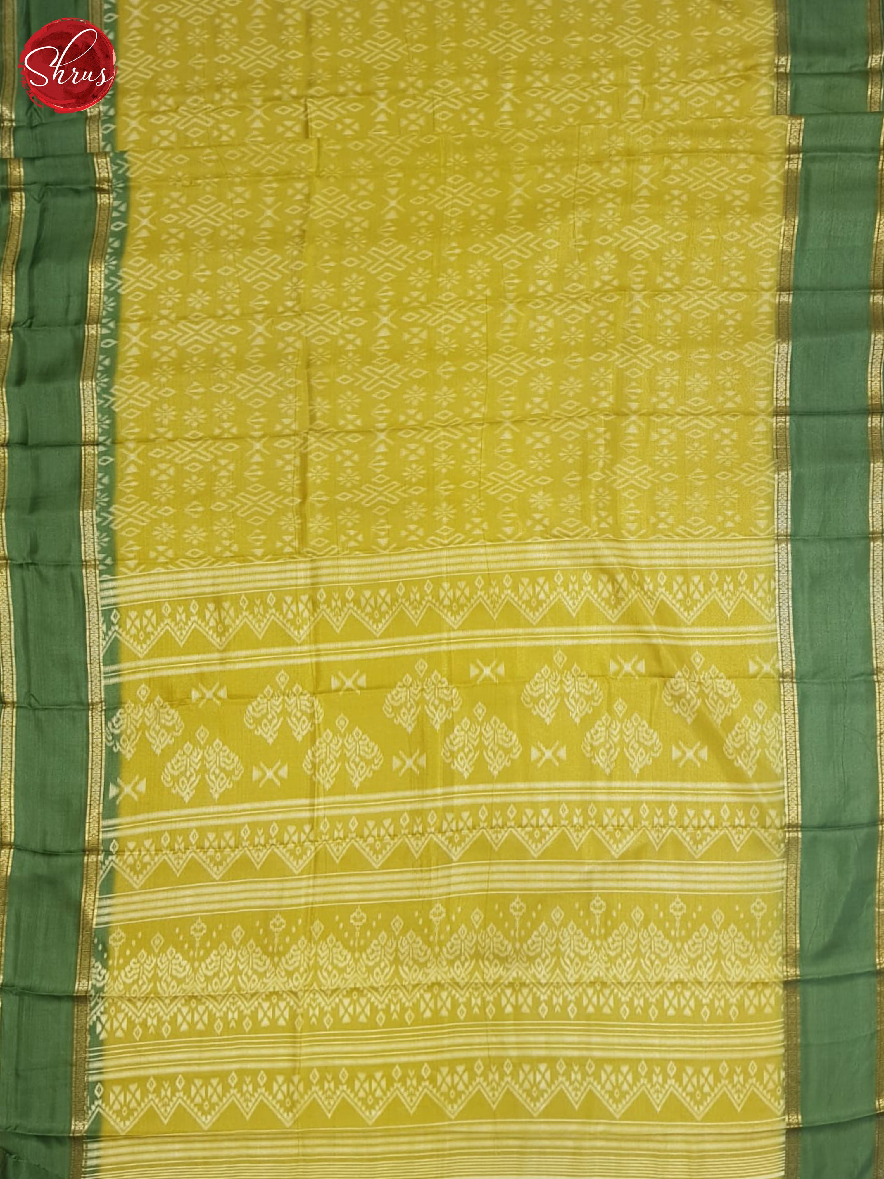 Lime Green And Green- Semi Crepe Saree - Shop on ShrusEternity.com
