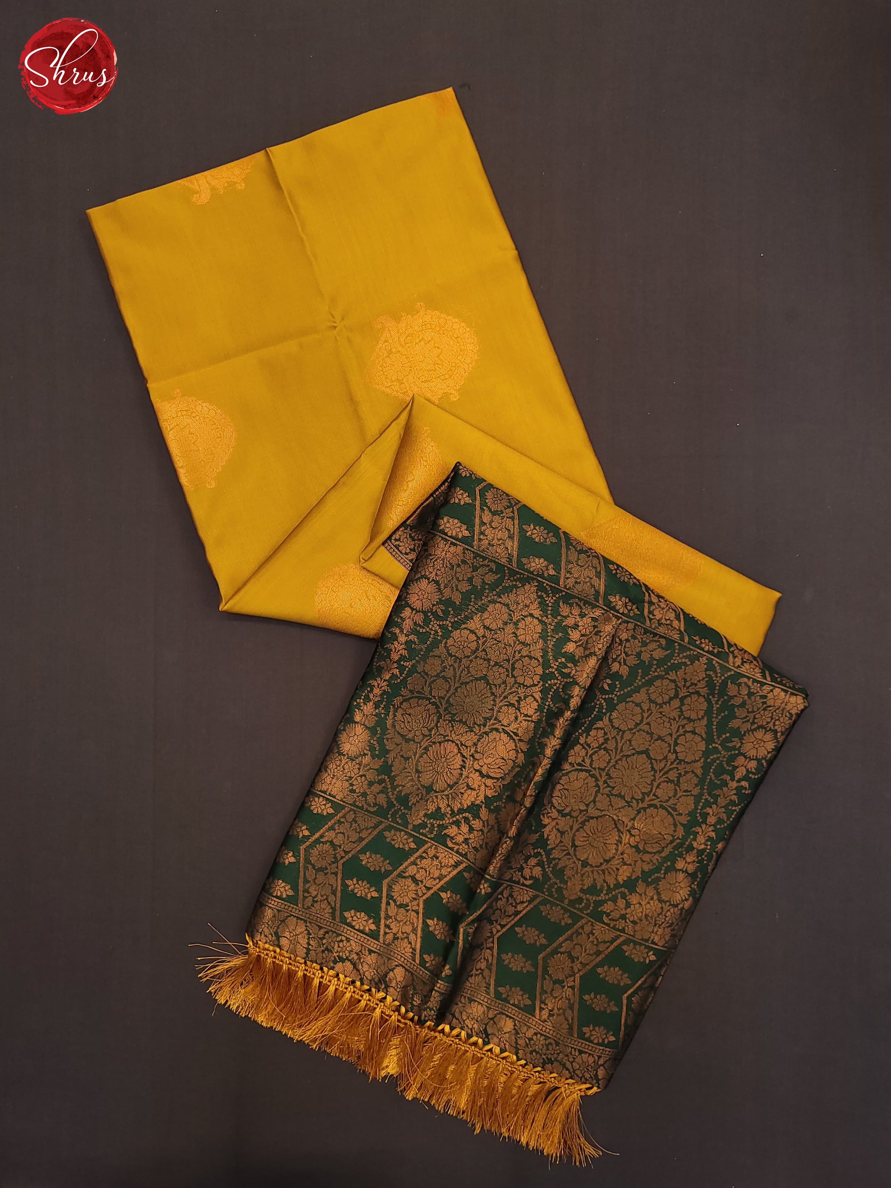 mustard & Green - Semi Soft Silk Saree - Shop on ShrusEternity.com